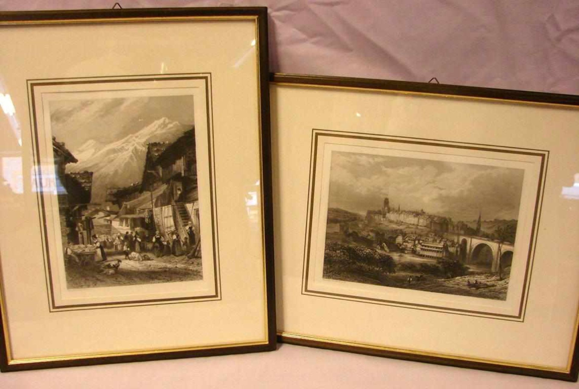 4 Stiche, Berg- und Seenlandschaften, ca. 13 x 18 cm - Image 2 of 2