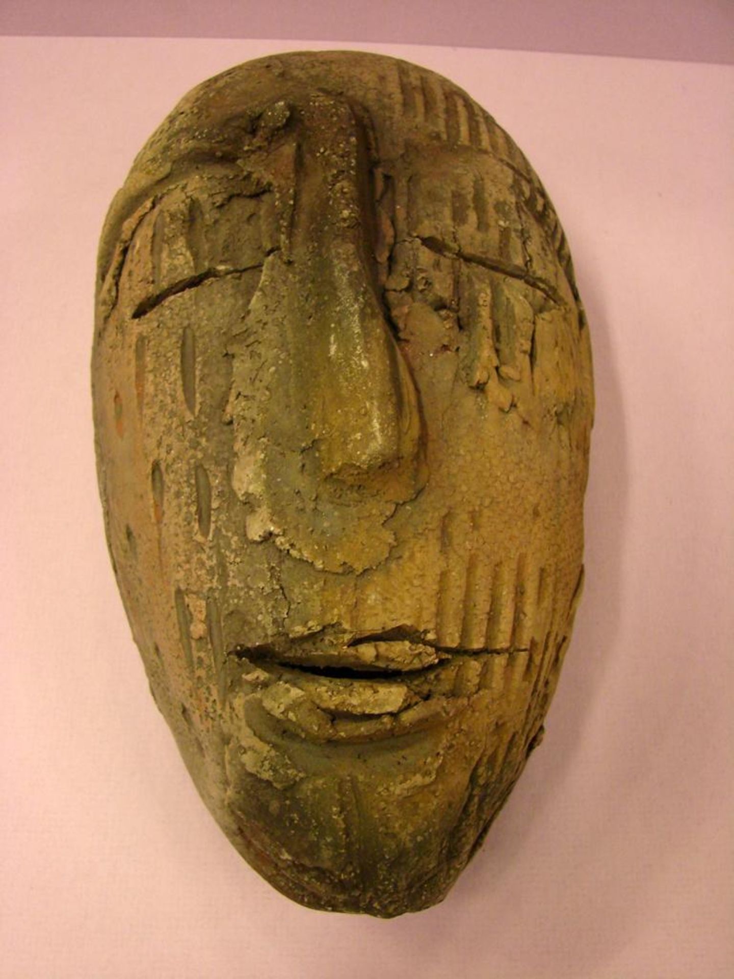 Maske, Ton, Höhe ca. 25, B. 15 cm