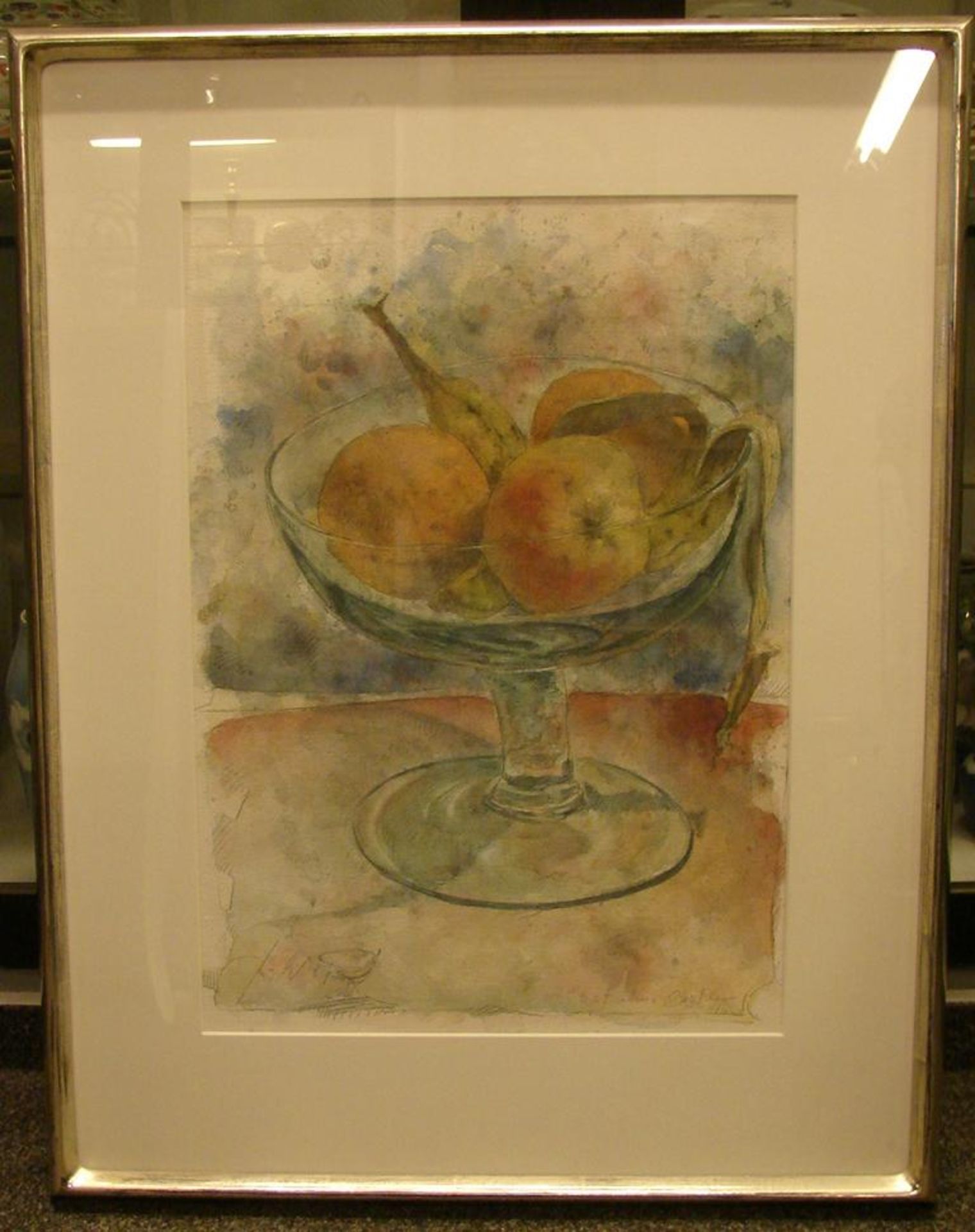 HANNES MÖLLER, "Obst ohne Obstler", Mischtechnik, u.li.sig., dat.'87, ca. 35 x 50cm