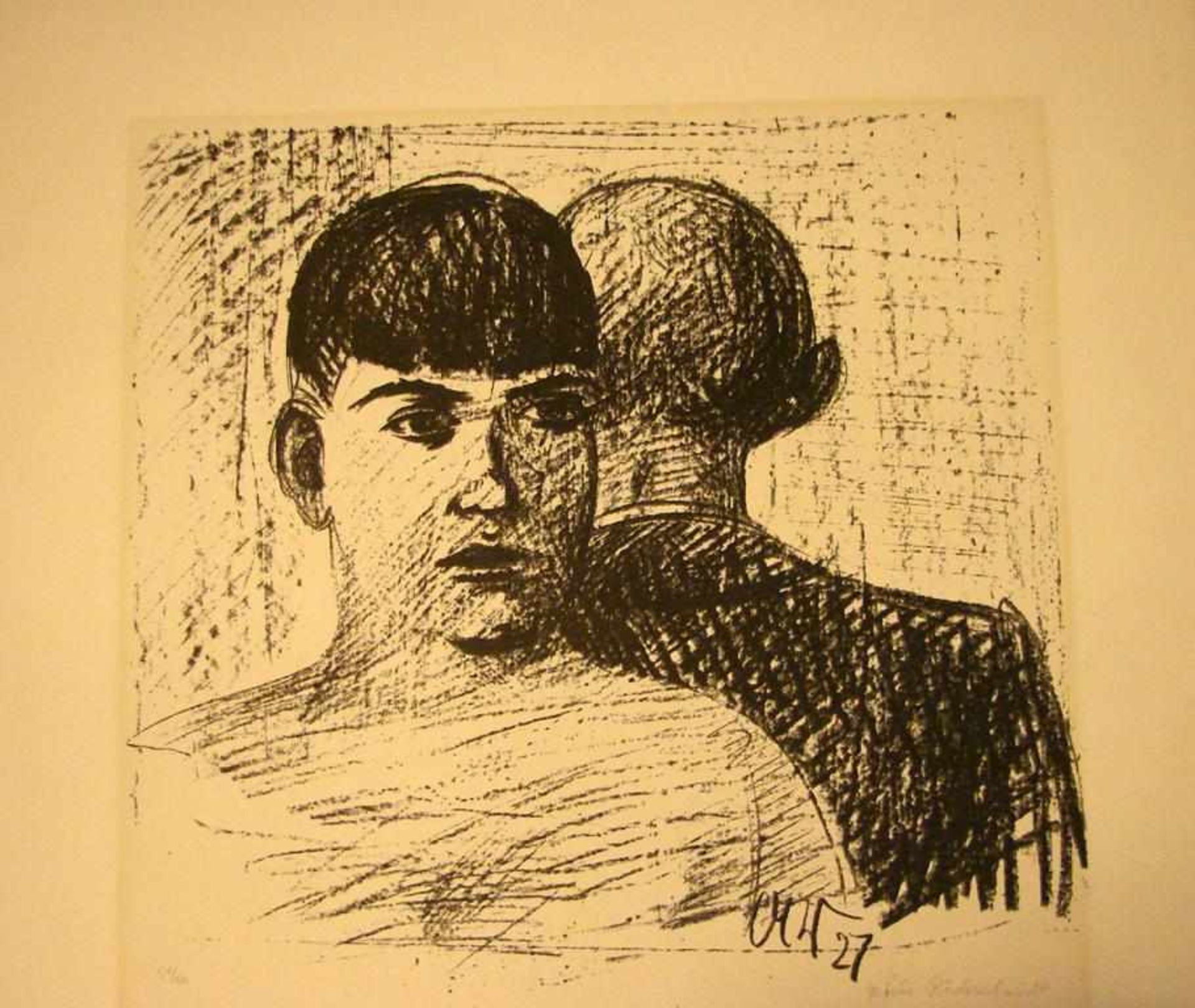 ANTON RÄDERSCHEIDT (1892-1970), "Portrait", Lithographie, u.re.sig. 'Gisele Räderscheidt', li. ...