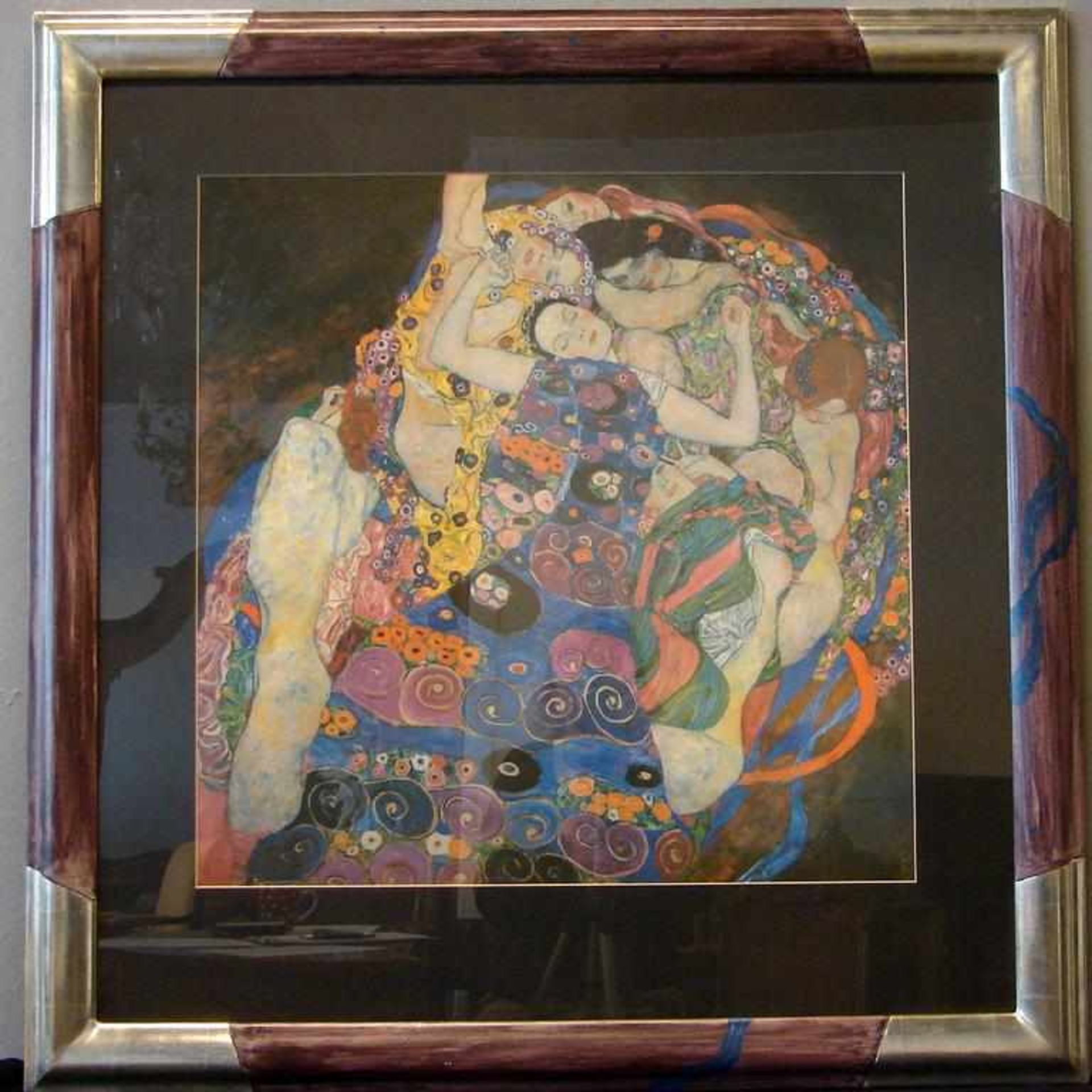 G. KLIMT, "La Vergine", Druck, aufwendiger Rahmen, ca. 80 x 83 cm