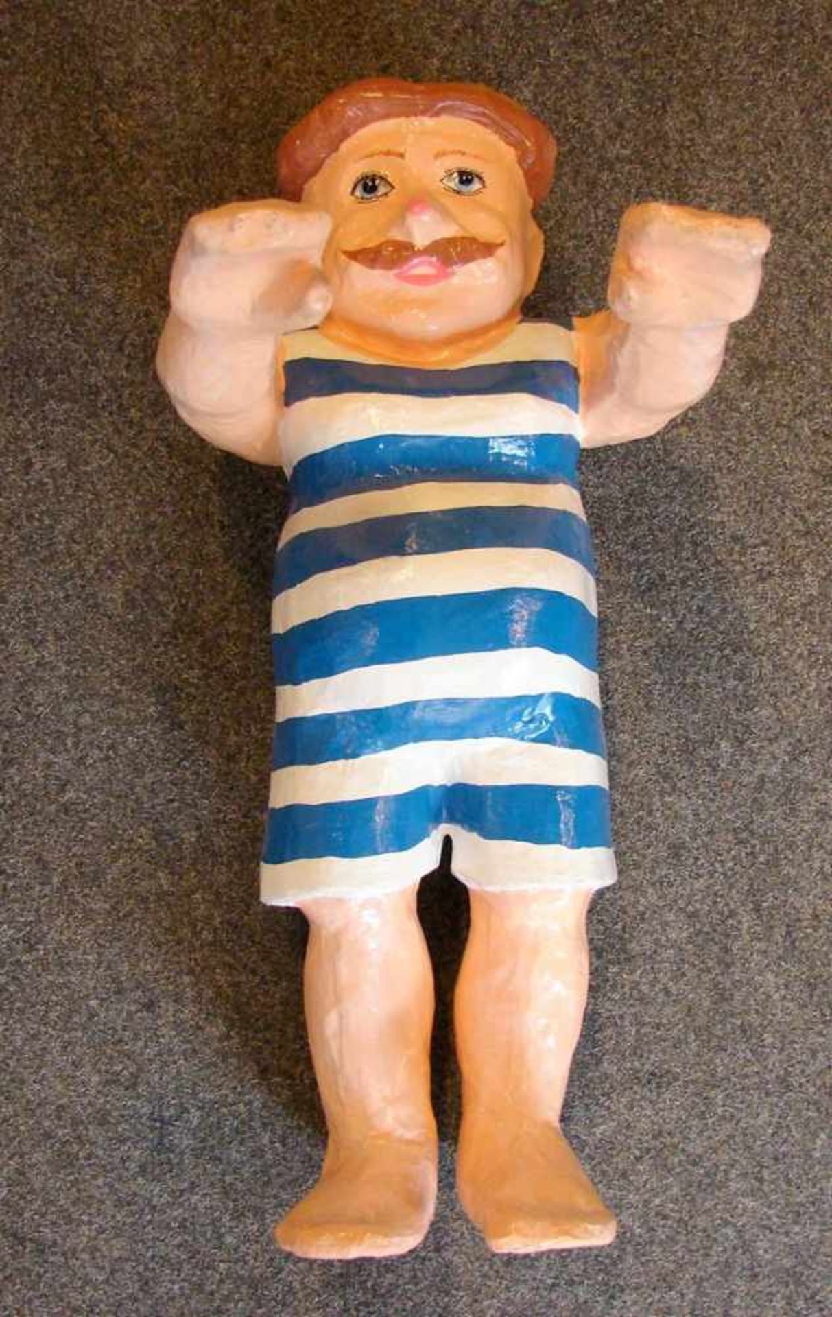 Pappmarché Figur "Französicher Schwimmer im Badedress", Höhe ca. 60 cm, neuzeitlich