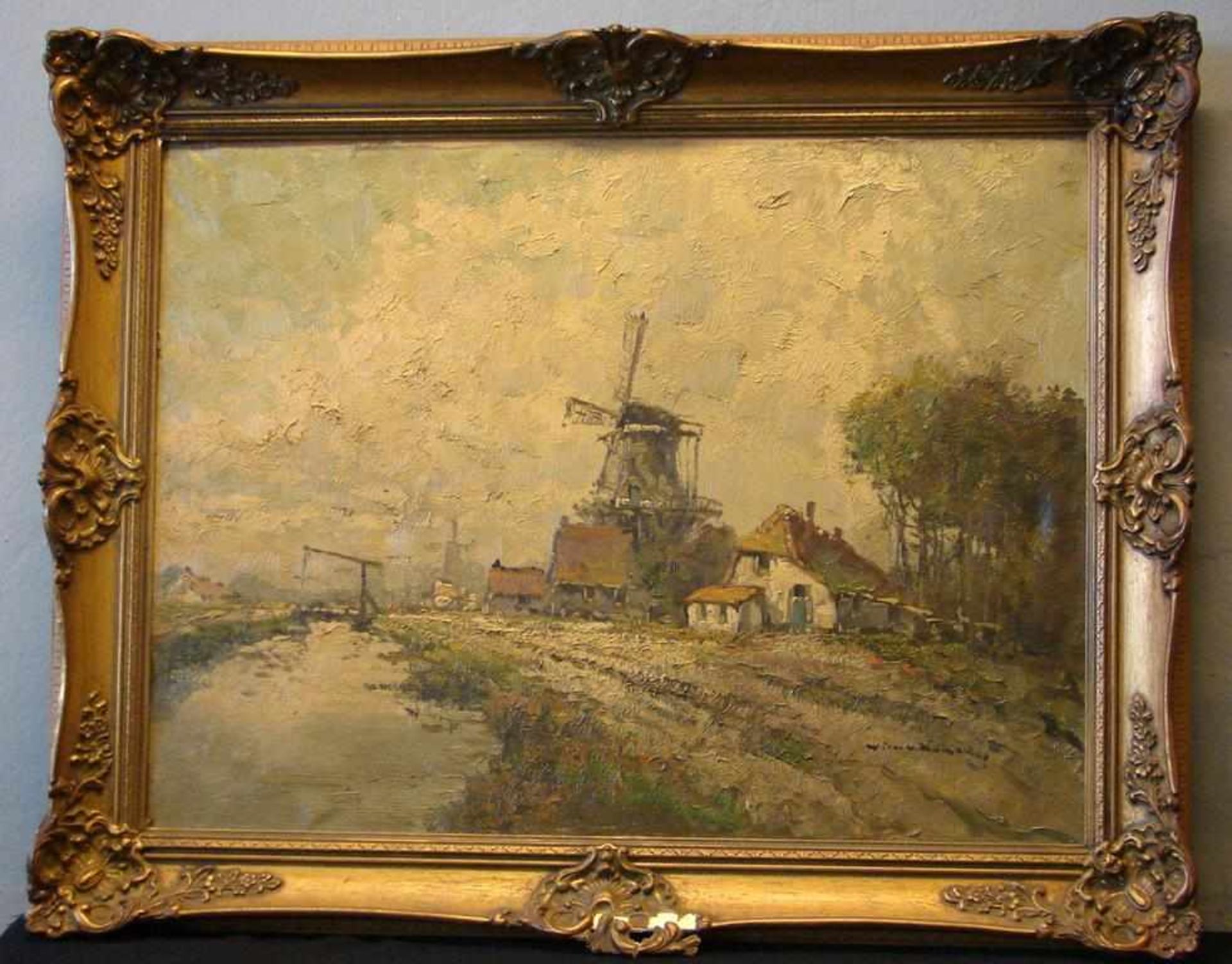 "Holländische Landschaft", Öl/L, u.re.unles.sig., ca. 59 x 79 cm