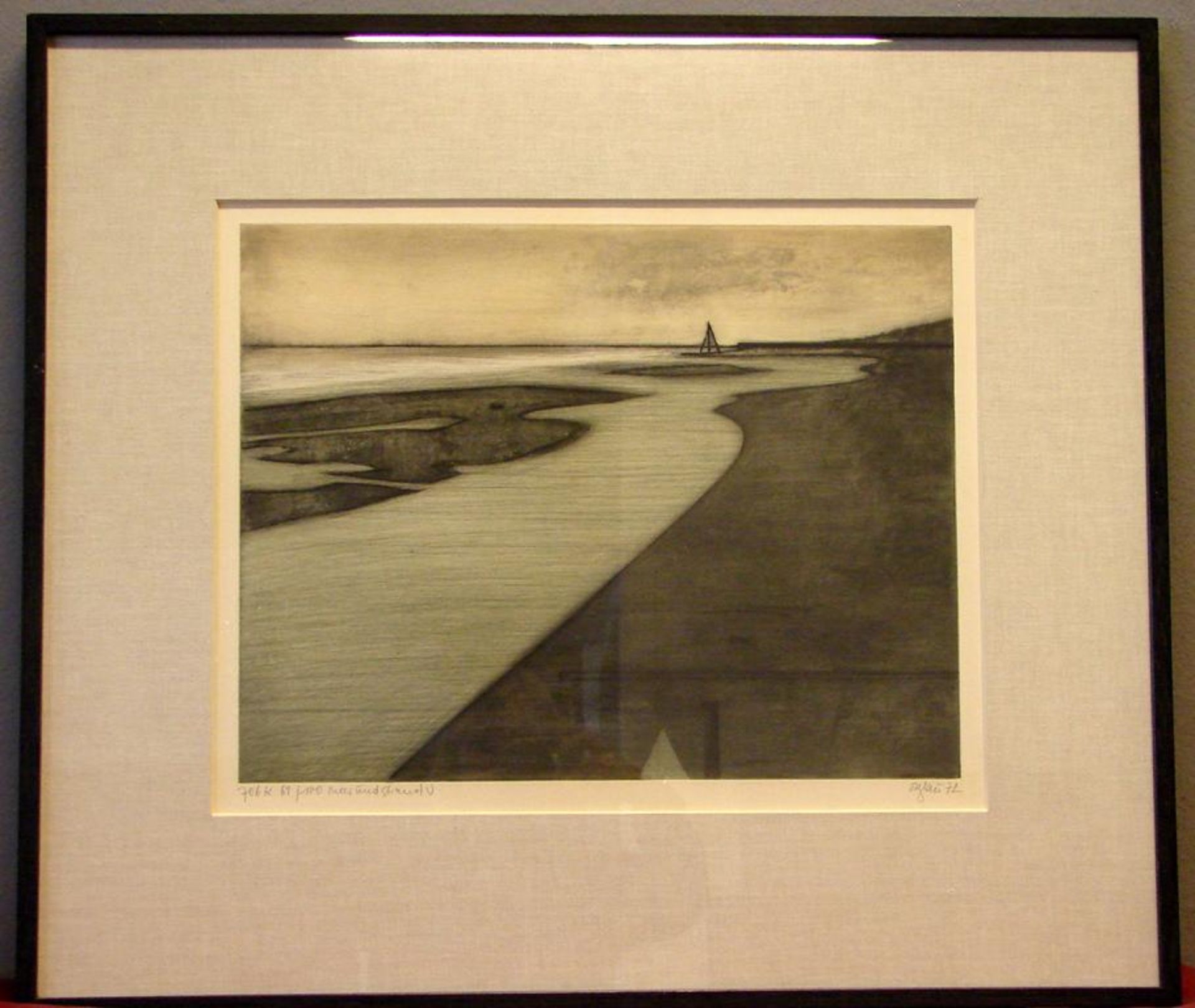 OTTO EGLAU, "Landschaft am Meer", Radierung, u.re.unles.sig. bez. in Blei, ca. 43 x 53 cm- - -22.