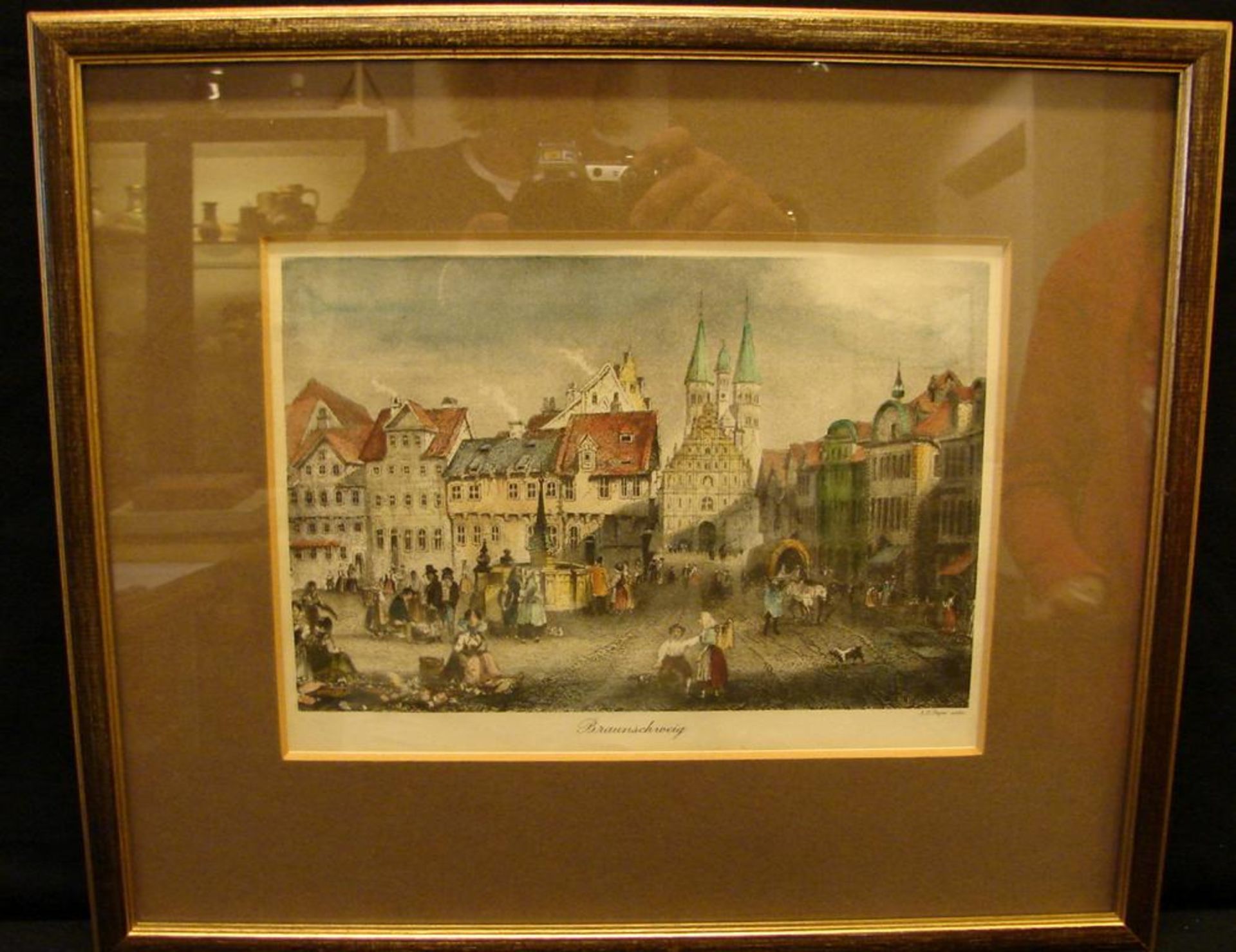 Grafik/Stich, "Stadtansicht Braunschweig", ca. 28 x 22 cm- - -22.00 % buyer's premium on the