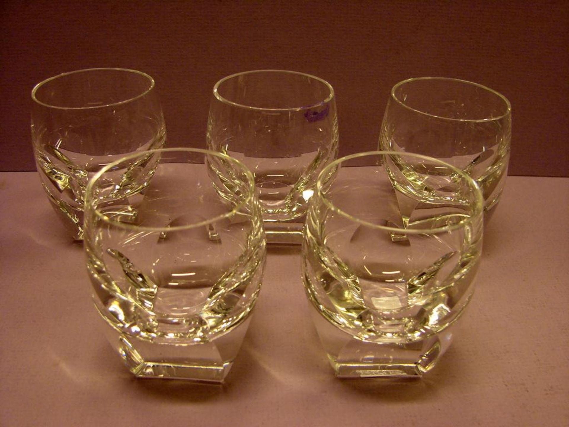 Konvolut Gläser, Modell "Bar", Moser, 5 Stk., H.ca. 7 cm, (1 mit kl. Chip)- - -22.00 % buyer's