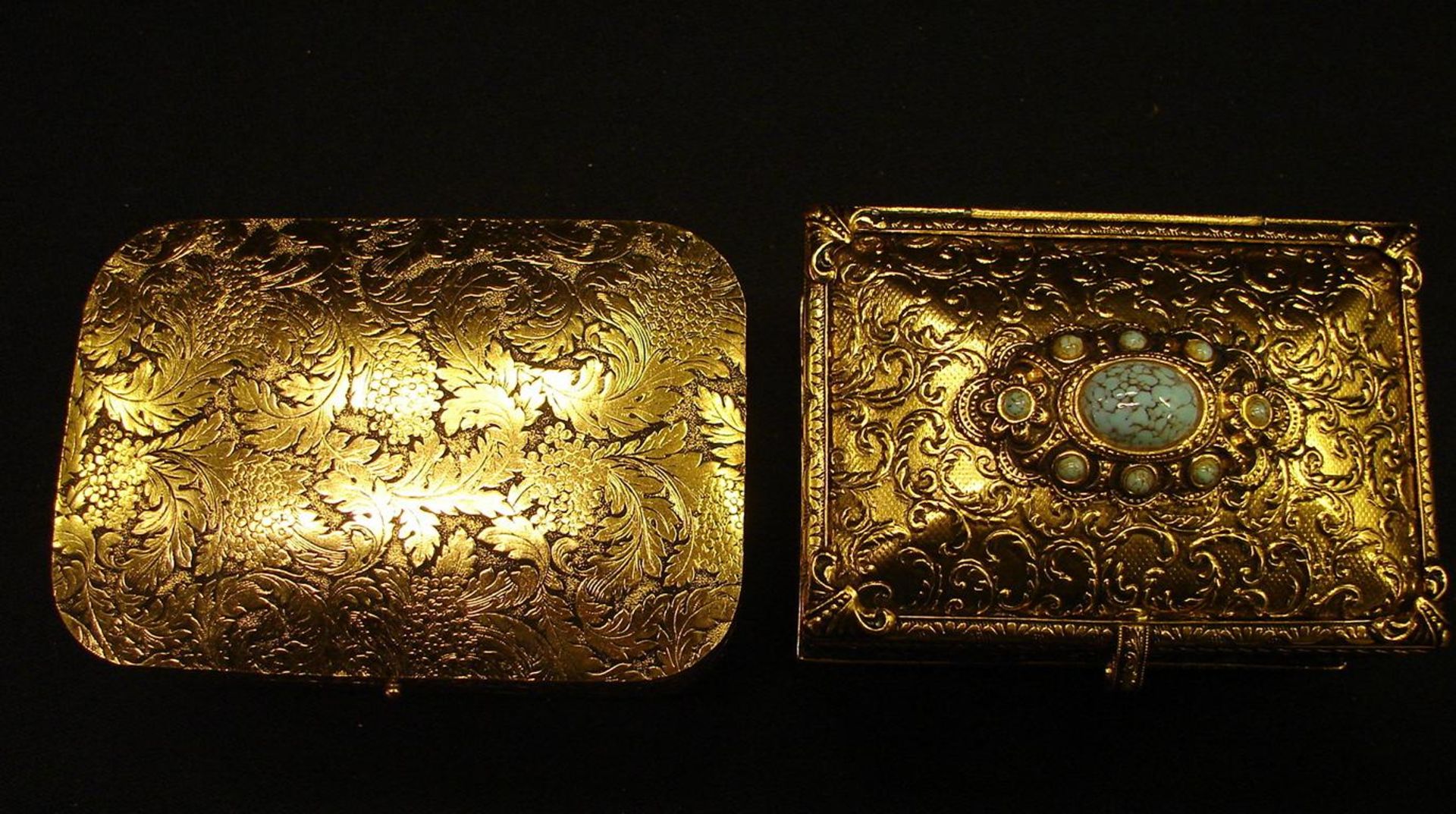 2 Schmuckdosen, Fa. Haffke, eine davon mit Spieluhr, H.ca. 4,5,; 8, B.12;10, T.8;7 cm(Herstellung - Bild 2 aus 4