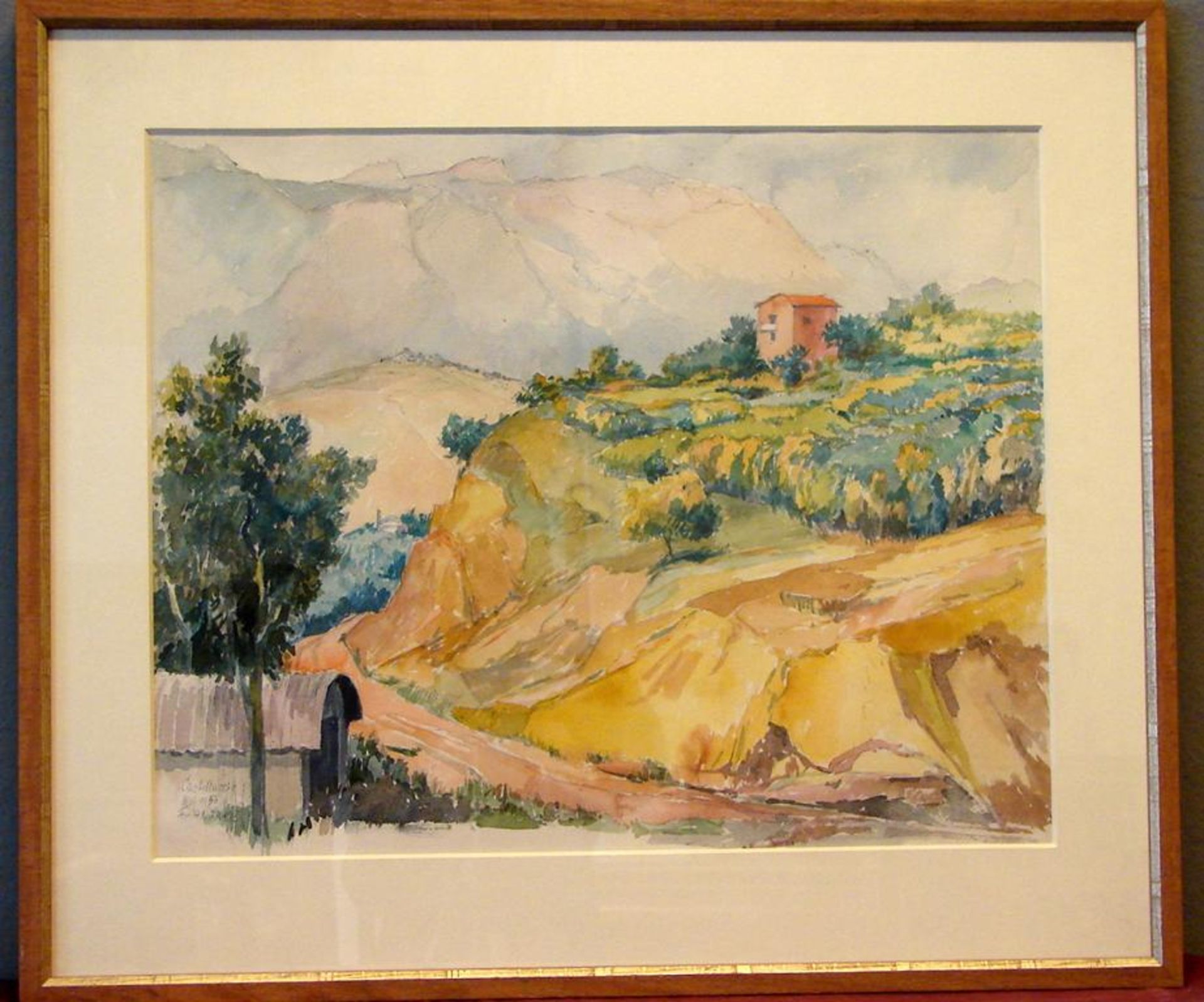 FRITZ NÜSSEL, "Ital. Landschaft von Castelluccio", Aquarell, u.li.bez. Mai 1956, ca. 59 x 48