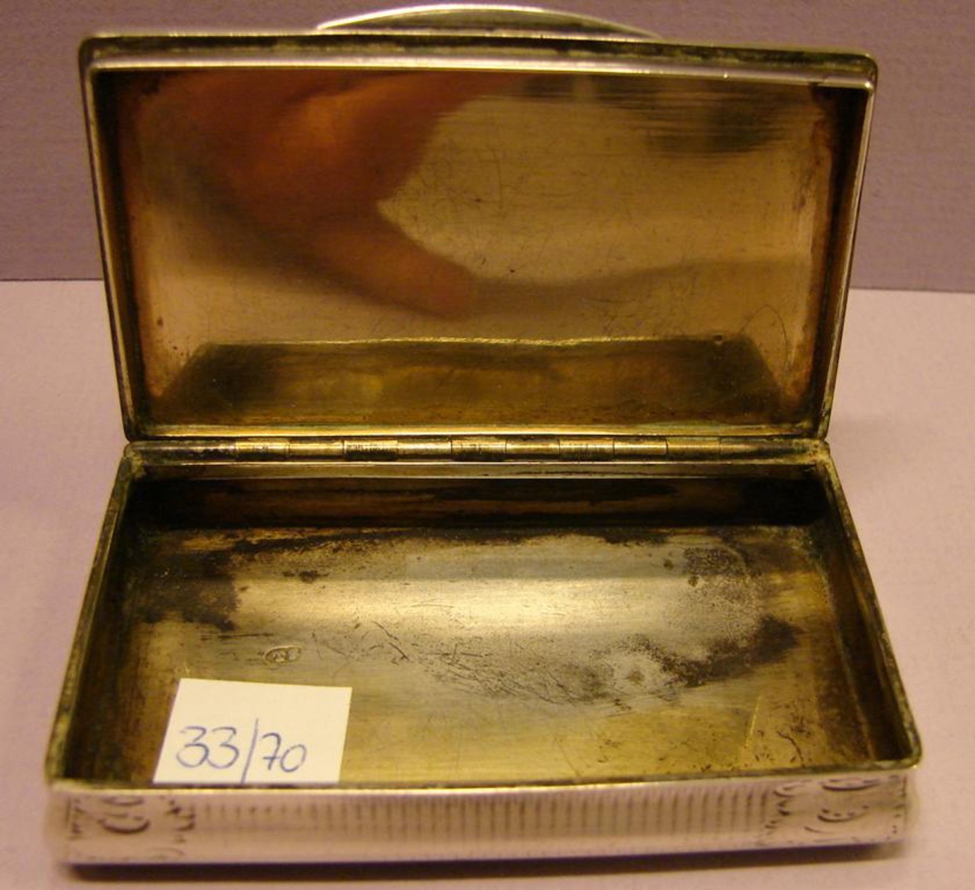 Dose, Silber, Meister: Thomas Scheidel, Wien, 1780-1866, ca. 82 gr.,H.ca. 1,5, B. 8, T. 5 cm- - - - Bild 3 aus 3