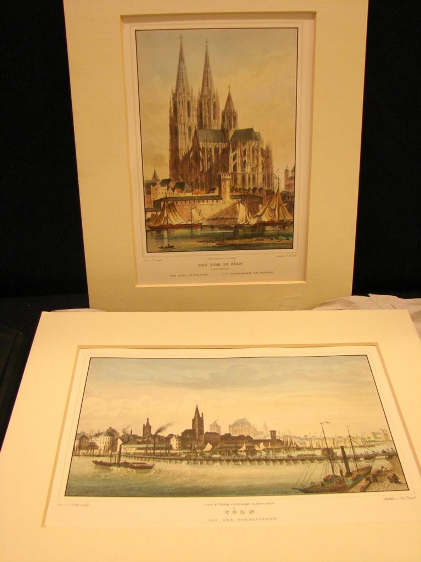 Buch, Souvenir de Cologne, mit 4 Farbstichen, u.a. von J.F.G.Poppel- - -22.00 % buyer's premium on