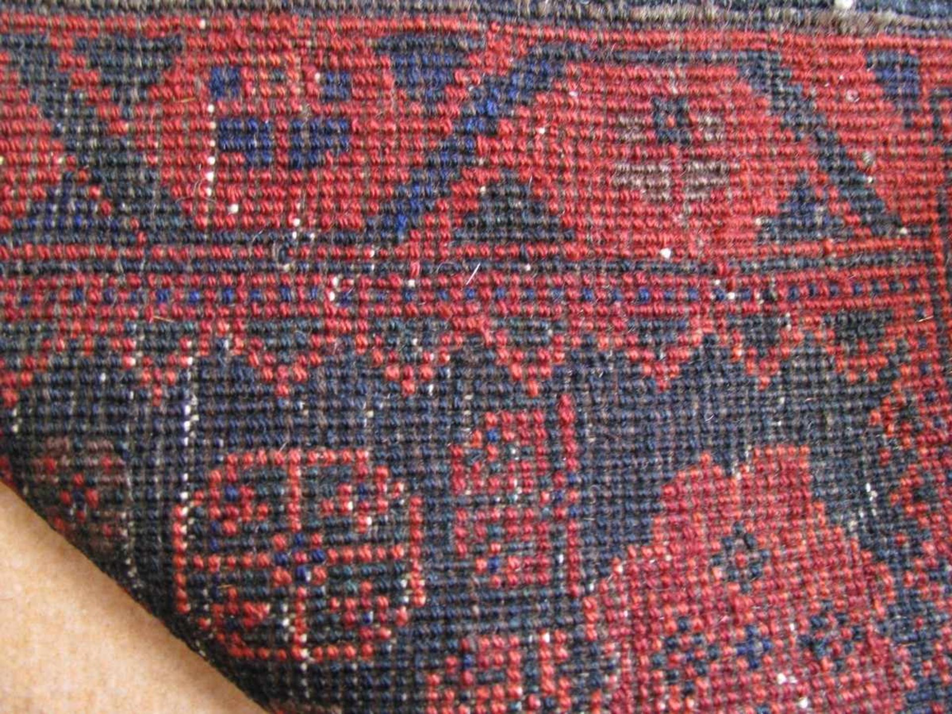 Beloutsch-Taschenhälfte, Persien, alt, ca. 66 x 70 cm. - Bild 3 aus 3