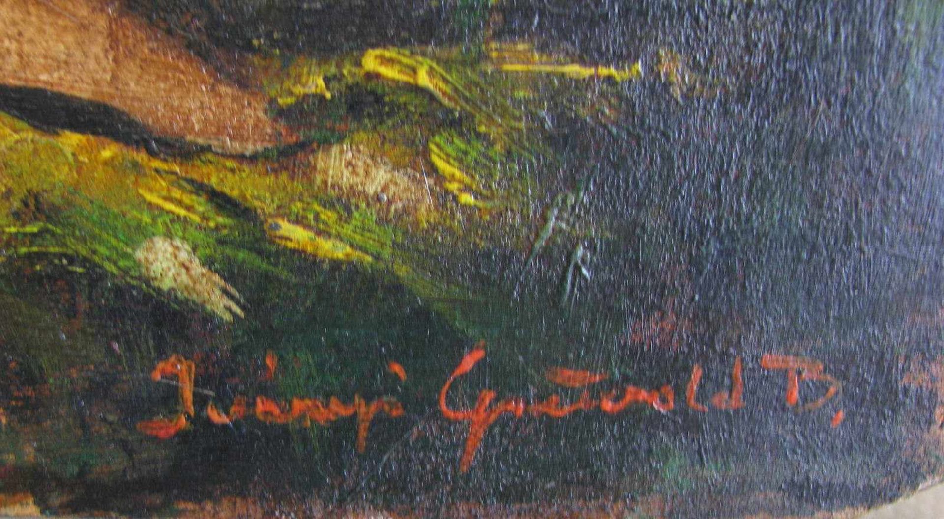 Unbekannt, 'Drei Grazien', Öl/Karton, 40 x 30 cm, R. - Bild 2 aus 2