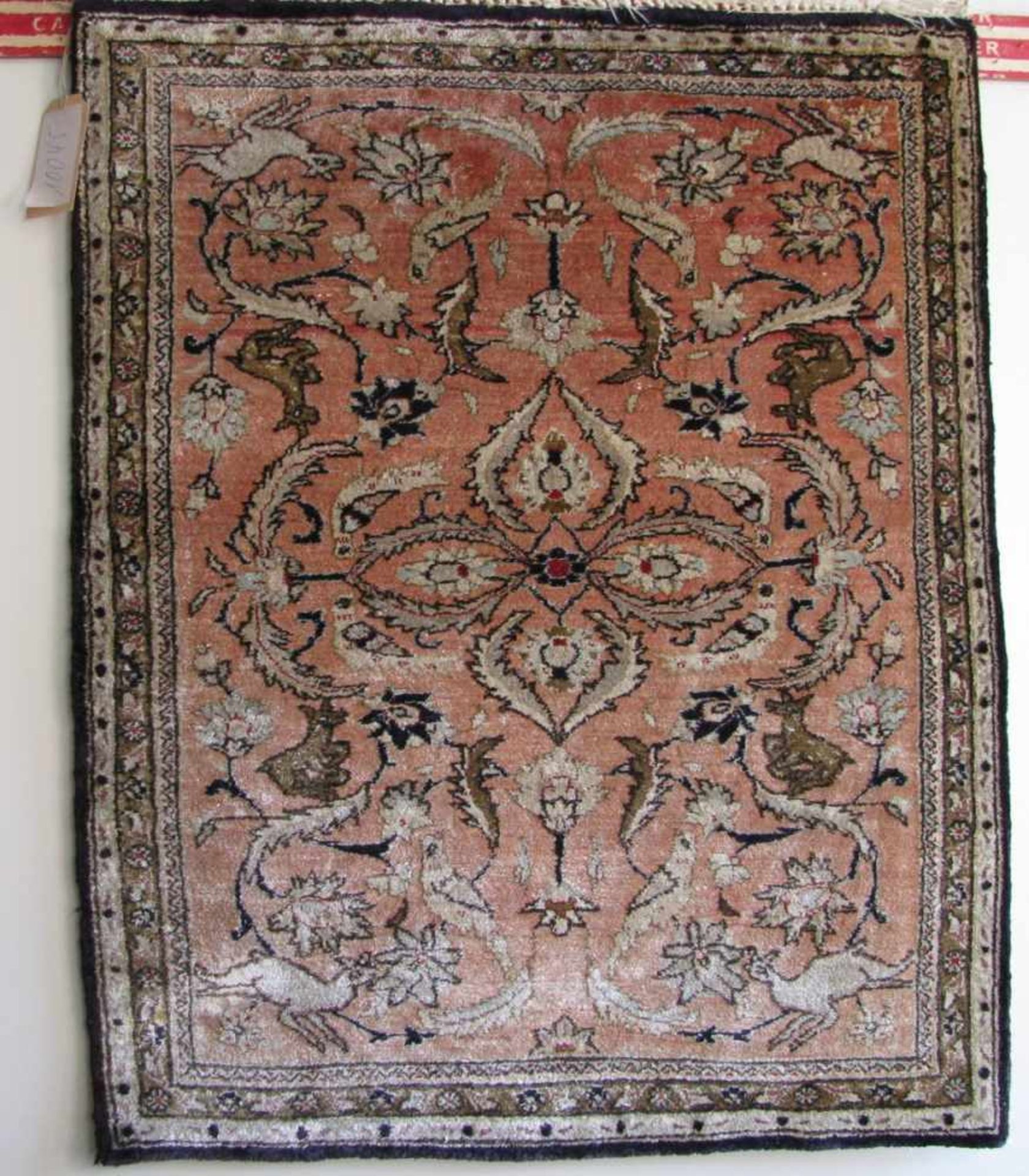 Ghom, Persien, Seide auf Seide geknüpft, ca. 71,5 x 58 cm.