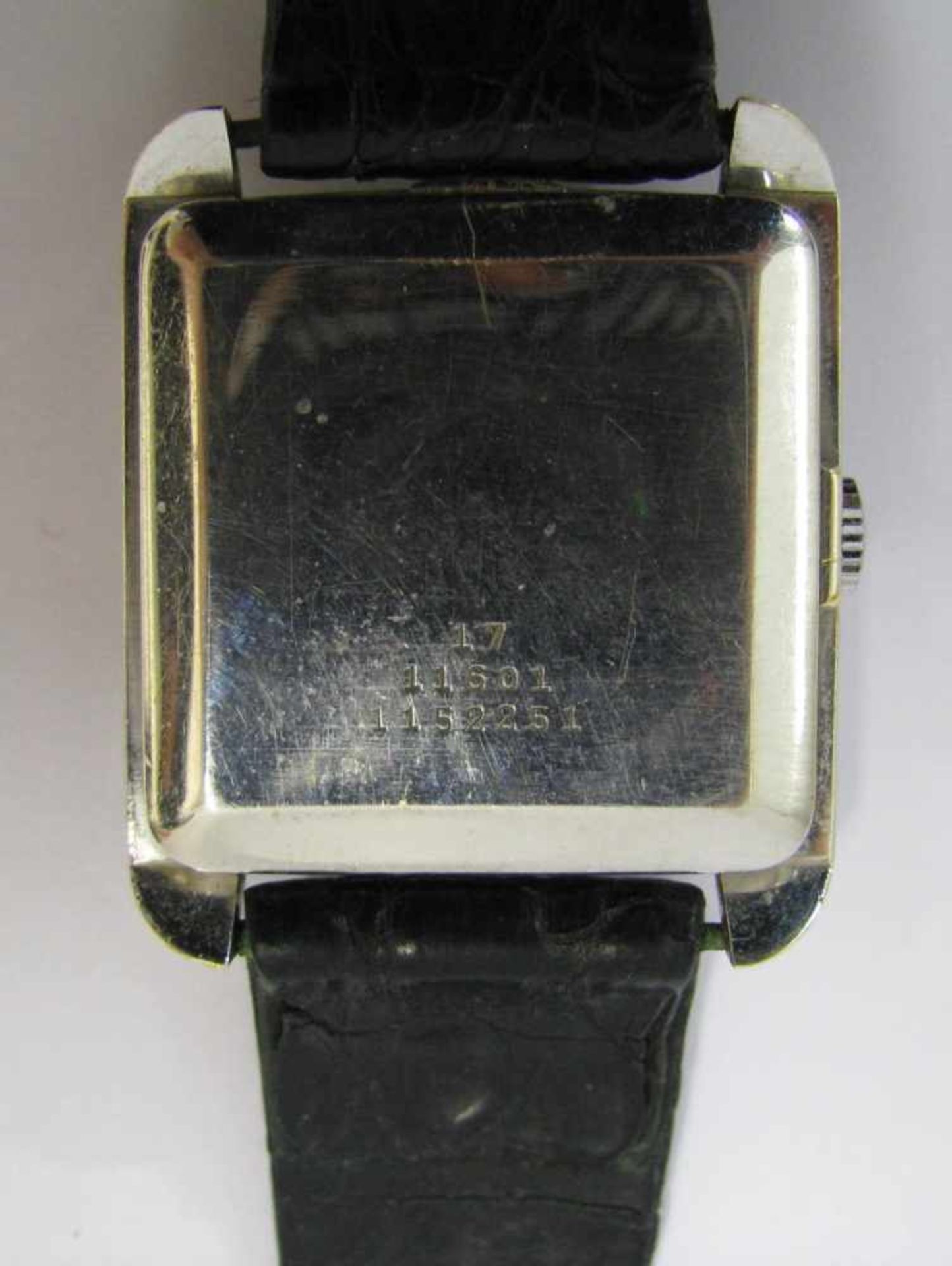 HAU, Doxa Grafic Automatic, 1960er Jahre, Stahlgehäuse, Datumsanzeige, Lederarmband, intakt, 3 x 3,5 - Bild 2 aus 2