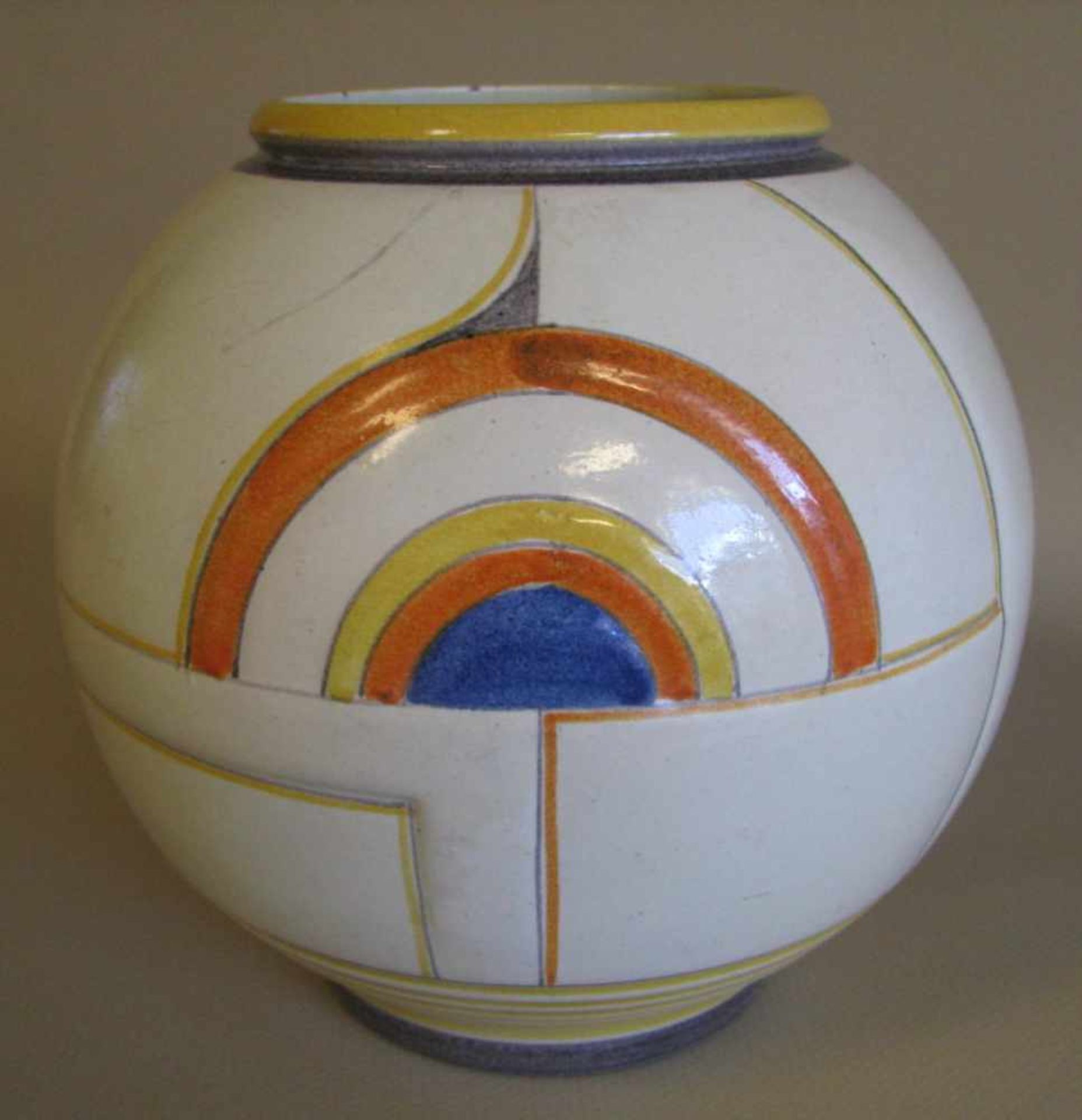 'Blokjes' Vase, Potterie Kennemerland (Kennemer Pottenbakkerij), K.P. Velsen, 1924 - 32, Fayence mit