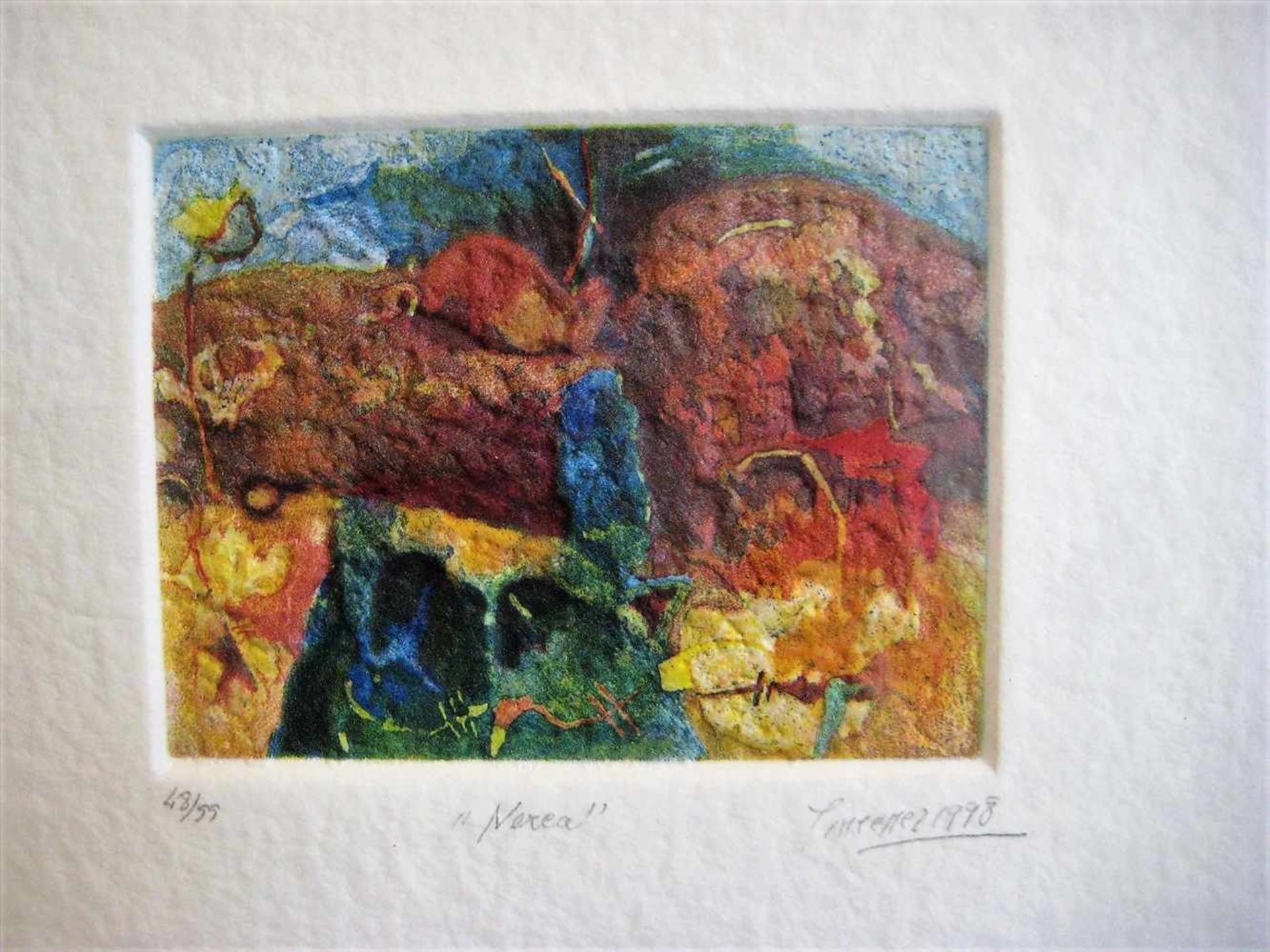 Jiménez, Antonio, 1945, Malaga, Spanischer Maler und Grafiker, "Nerea", Farblithografie, - Bild 2 aus 2