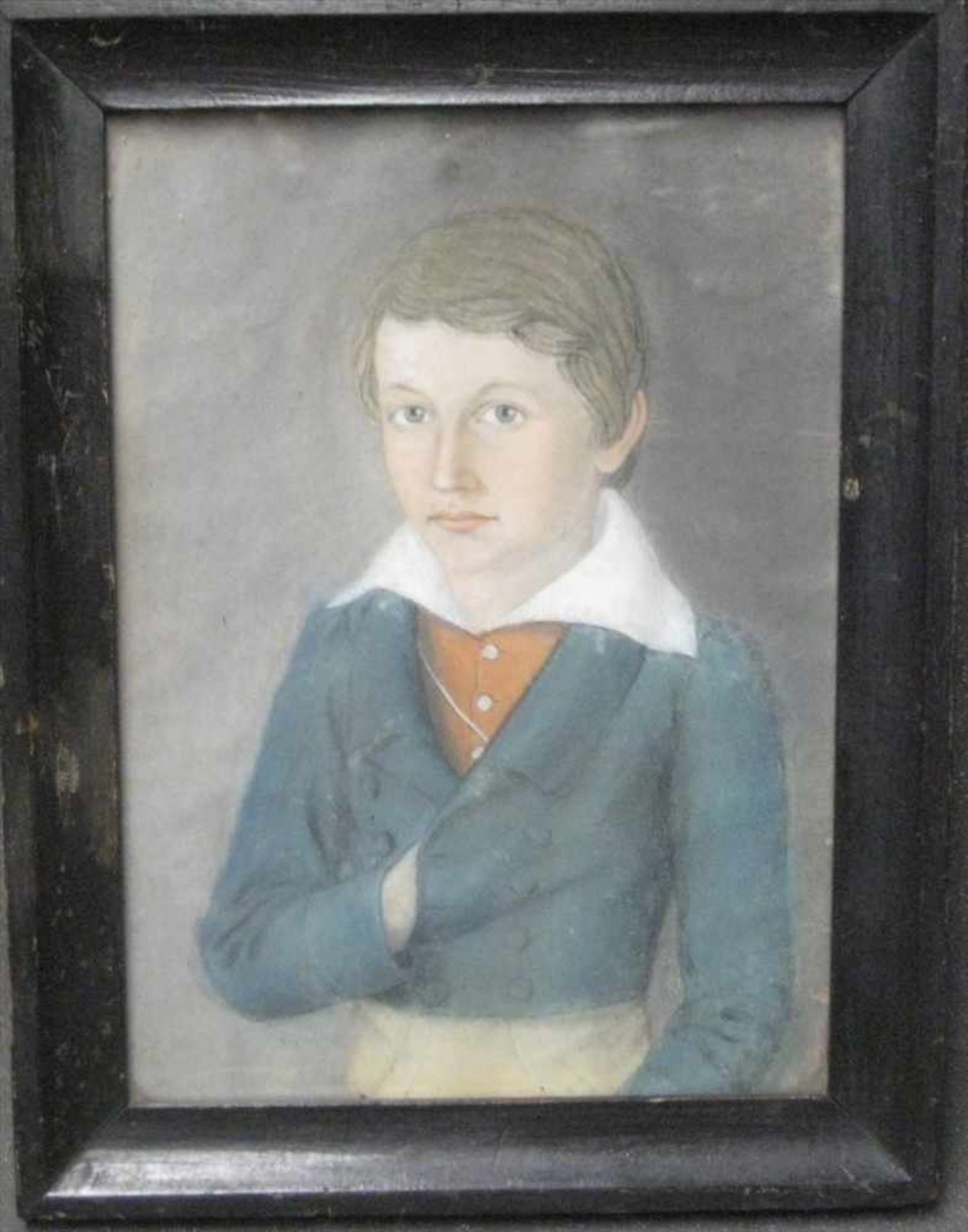 Unbekannt, 19. Jahrhundert, "Jungenporträt", Pastell, 23,5 x 17 cm, R.