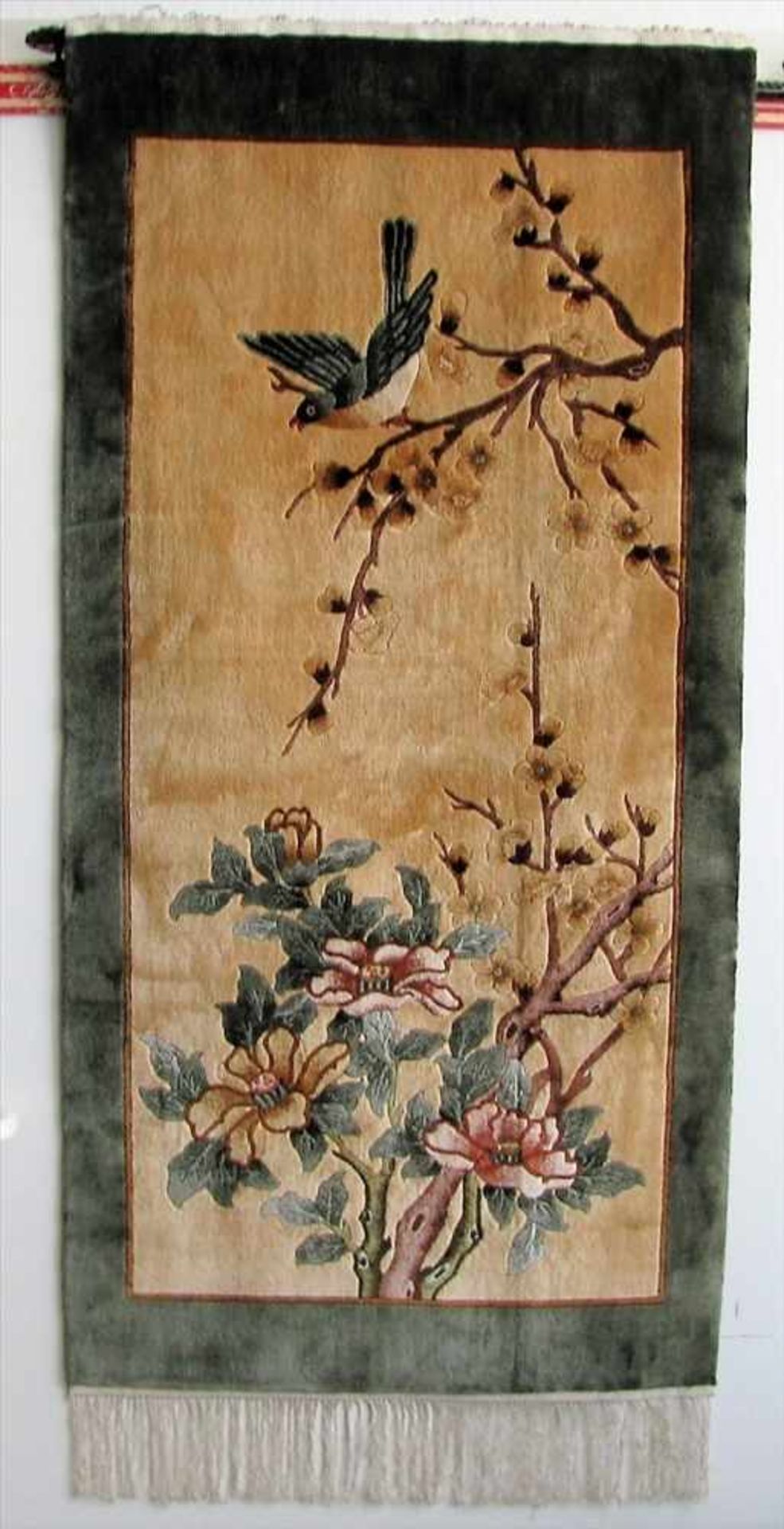 Seidenteppich, China, ca. 123 x 60 cm
