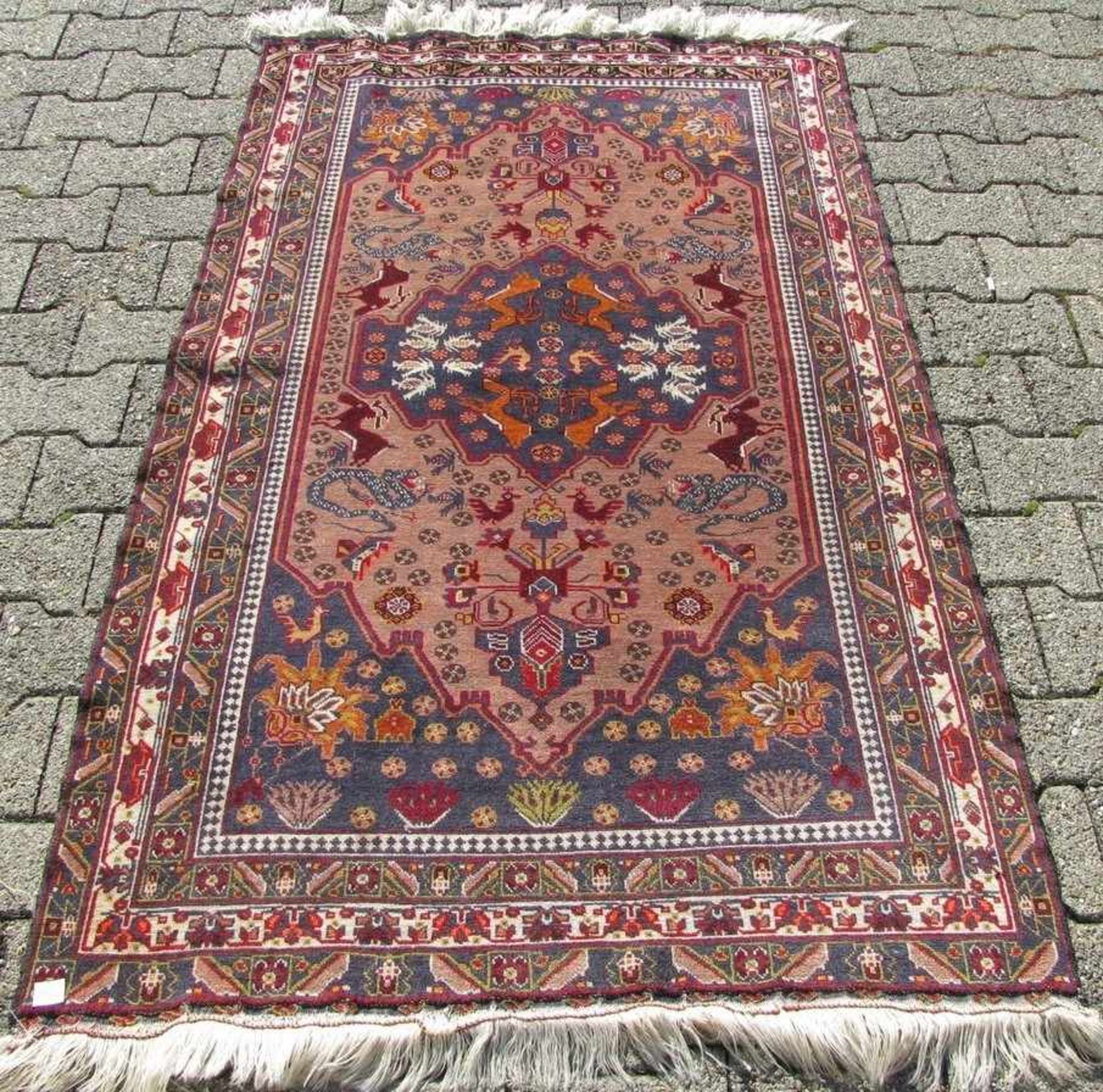 Turkmene, Tiermotivik, ca. 178 x 100 cm.