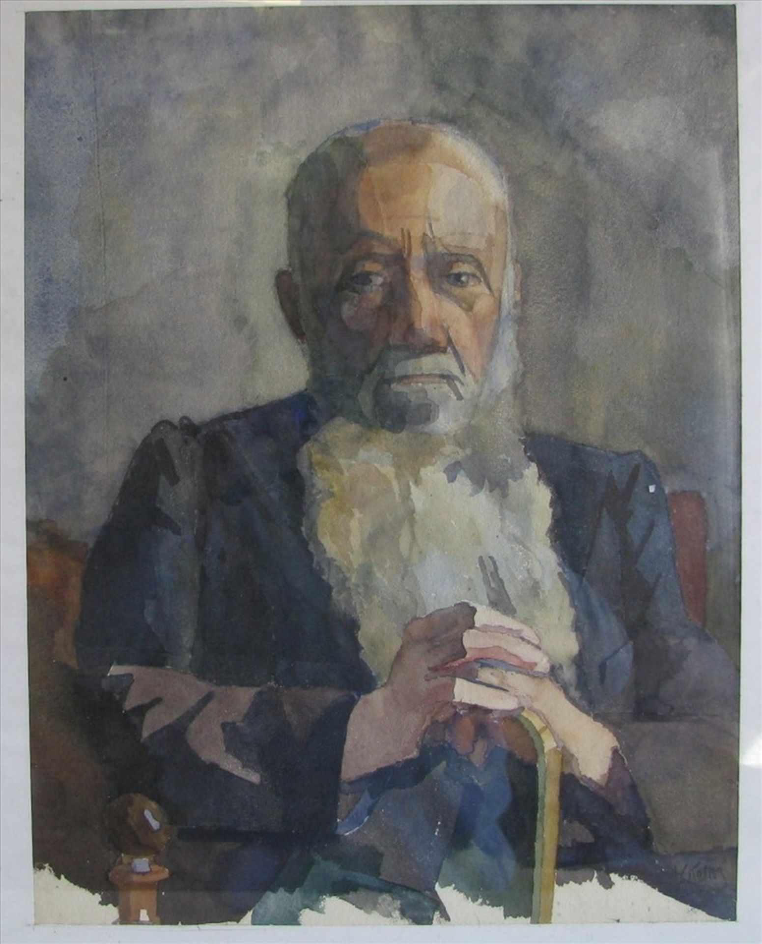 Koster, Vok, 1910 - 1996, "Porträt des Herrn Eekhof", re.u.sign., Aquarell, 47 x 37 cm, R.- - -19.00