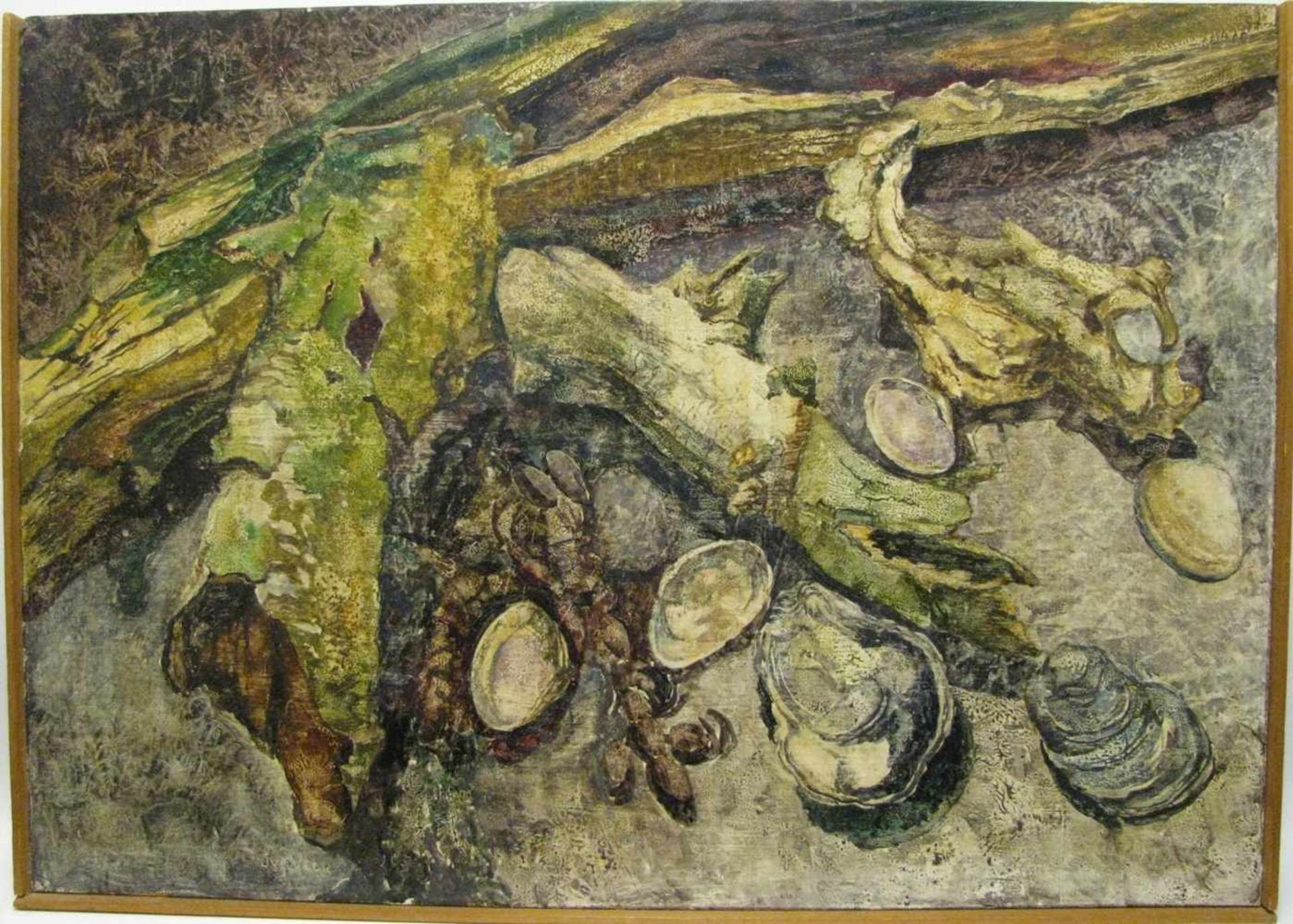 Veer, Jan, "Stillleben",Veer, Jan van der, 1912 - 2001, Bloemendaal - Haarlem, "Stillleben Holz