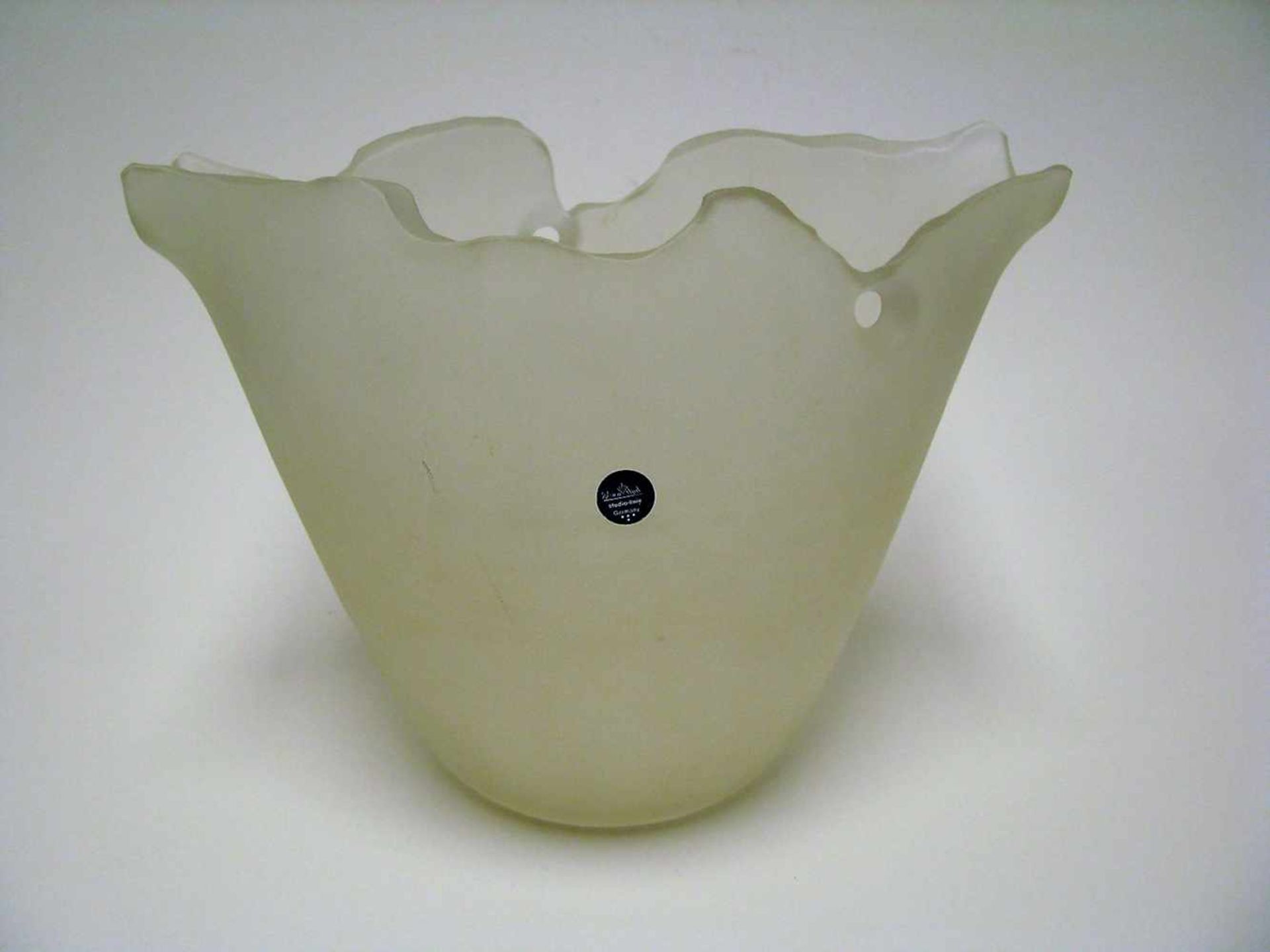 Designer-Vase, Rosenthal, Studio Line, mattiertes Kristallglas, 18 x 23 x 14 cm.- - -19.00 % buyer's