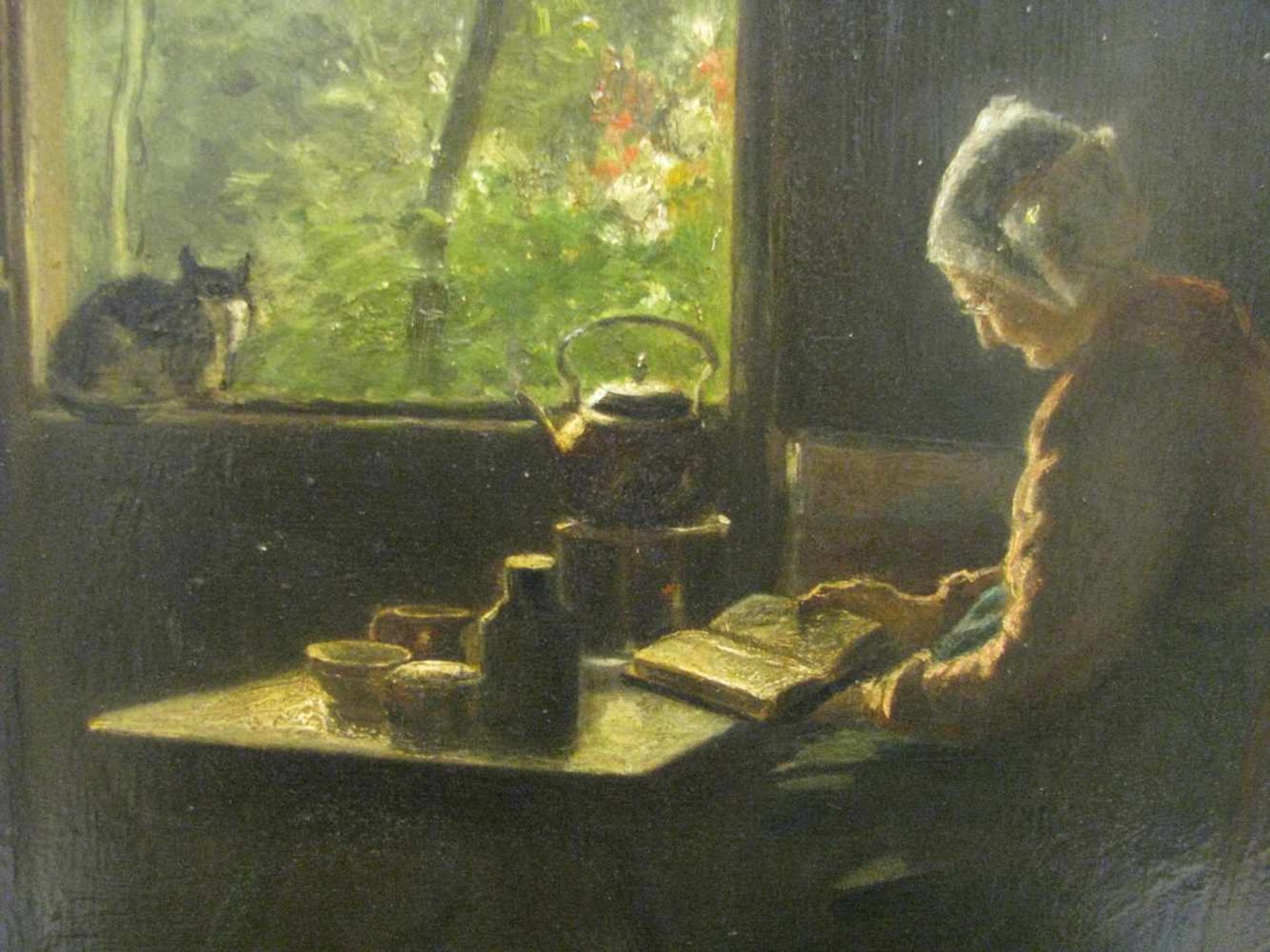 Dekker-Sartorius, Maria Sara, 1836 - 1913, Amsterdam - Putten, "Lesende Bäuerin am Fenster", li.u. - Bild 2 aus 3