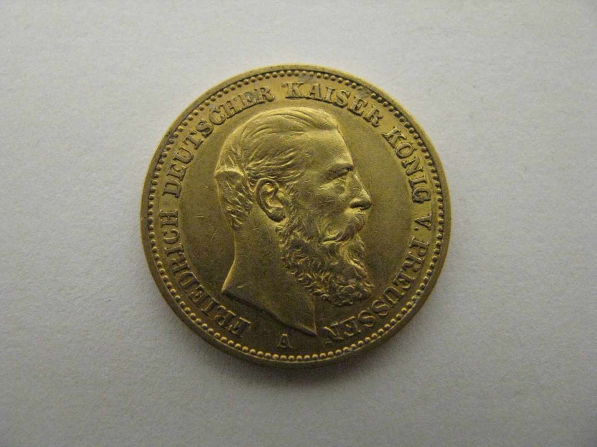 Goldmünze, 20 Mark, Friedrich Kaiser von Preußen, Deutsches Reich 1888, 7,94 g, d 2,2 cm.- - -19.