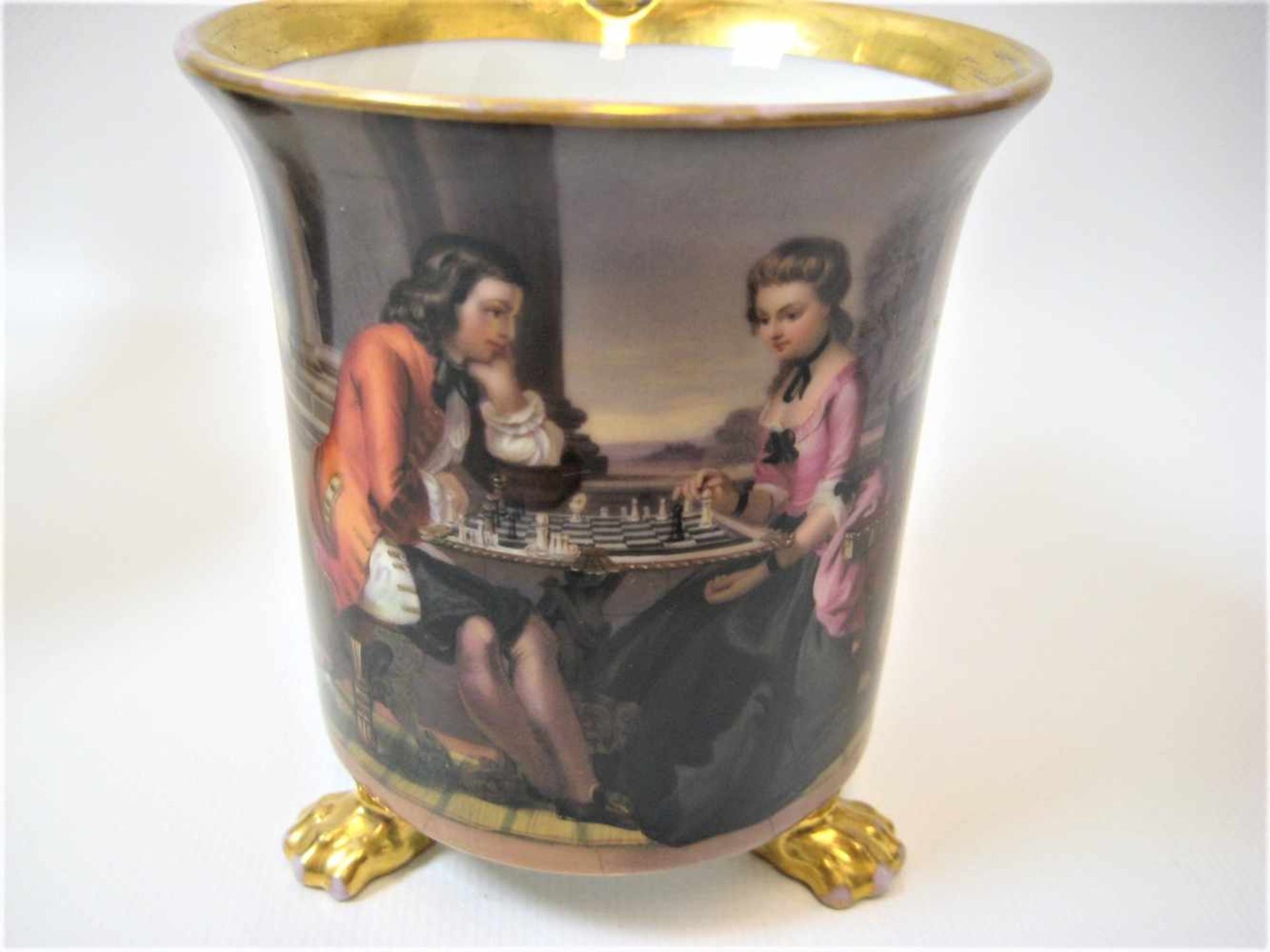 2 Tassen, KPM Berlin, Pfennio-Marke, 1847 - 1849, Porzellan mit feinster Genremalerei " - Bild 5 aus 8
