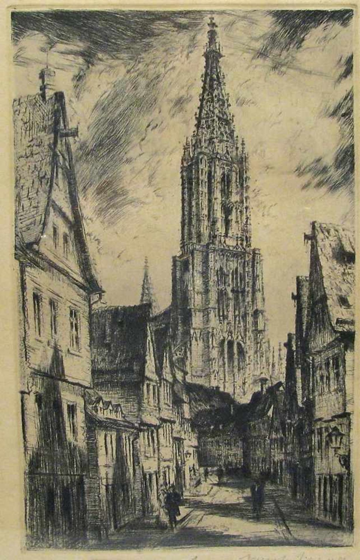 Zipperer, Ernst August, 1888 - 1982, Ulm - Heilbronn, deutscher Maler und Grafiker, "Stadtansicht