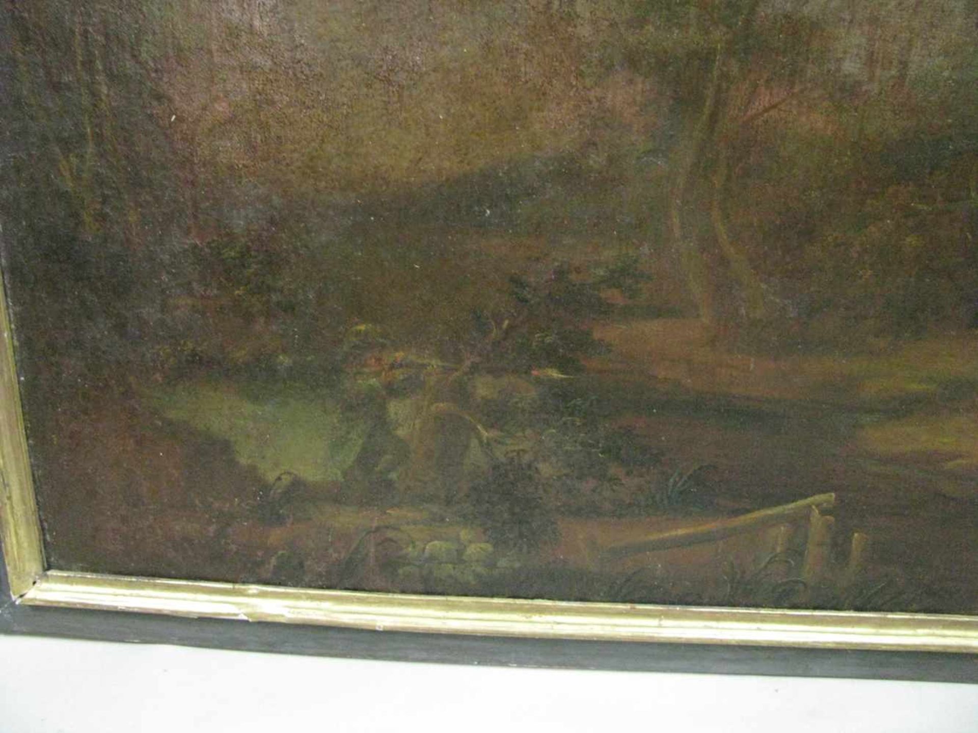 Barocke Supraportenmalerei aus einem Jadgschloss, 1. Hälfte 18. Jahrhundert, "Jagdliche Szene - - Bild 2 aus 3