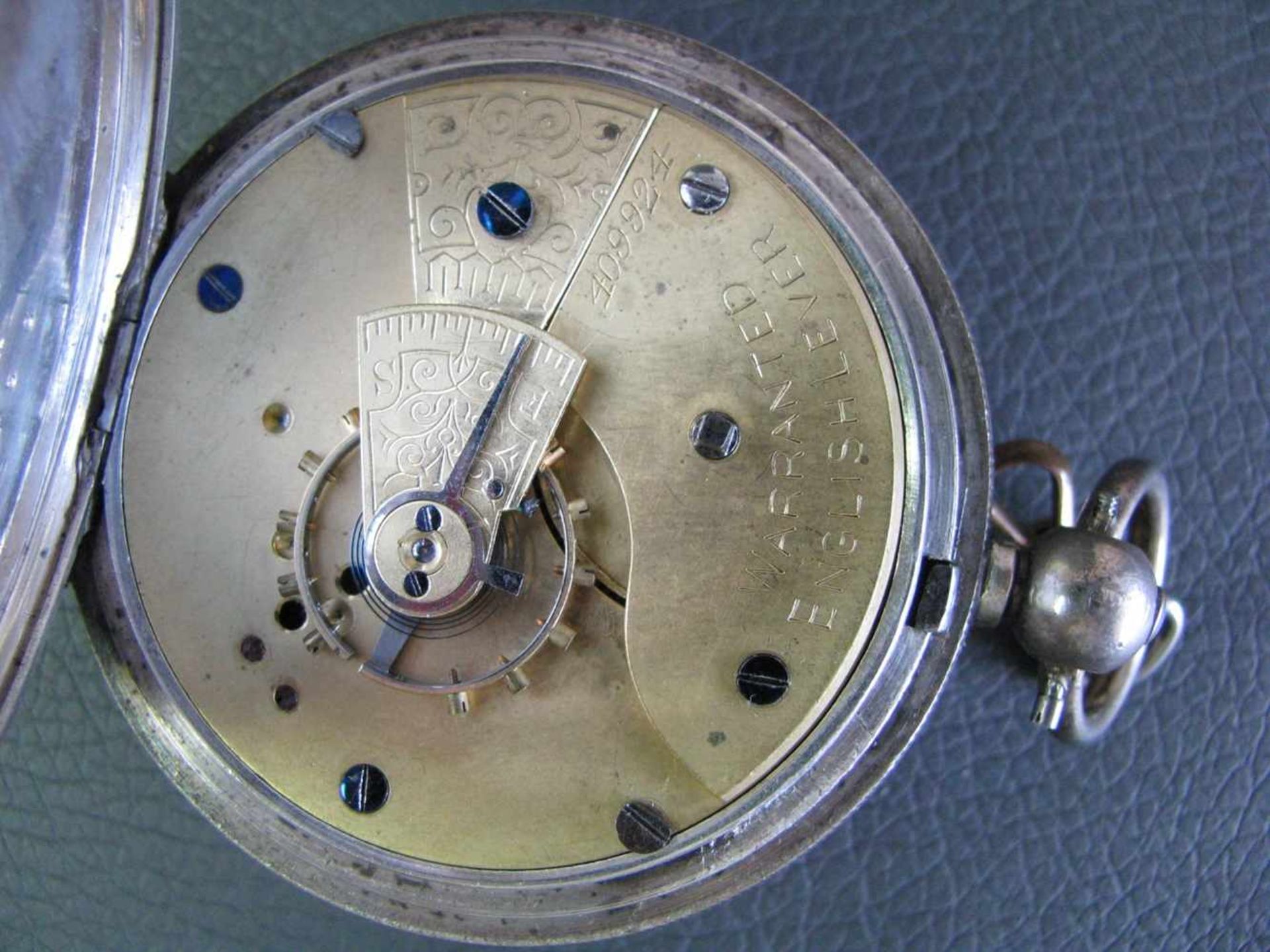 Taschenuhr, England, 19. Jahrhundert, Gehäuse, 925er Sterlingsilber, gepunzt, Schlüsselaufzug, - Image 3 of 3