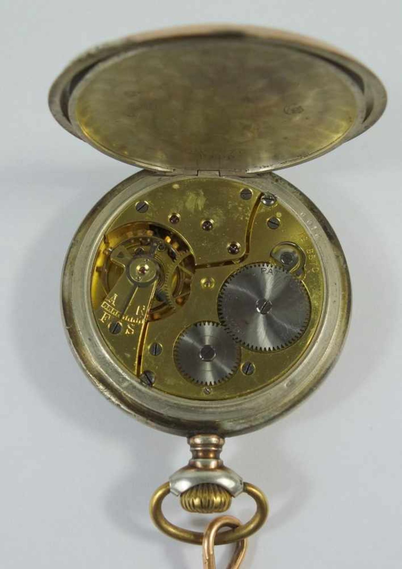 originale Union Horlogére Taschenuhr / Bergmannsuhr, Mansfeld, 1910silbernes Gehäuse, rücks. - Image 4 of 6