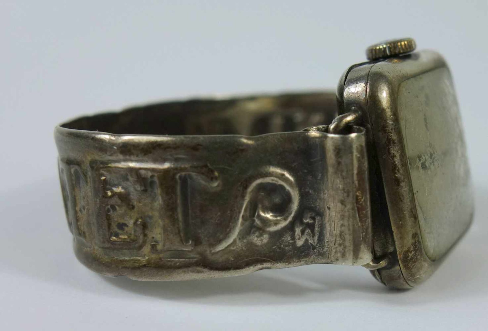 silberne Damenuhr, 20er Jahre, Armband von Erna Wolter silbernes Karree-Gehäuse, starke - Image 4 of 4