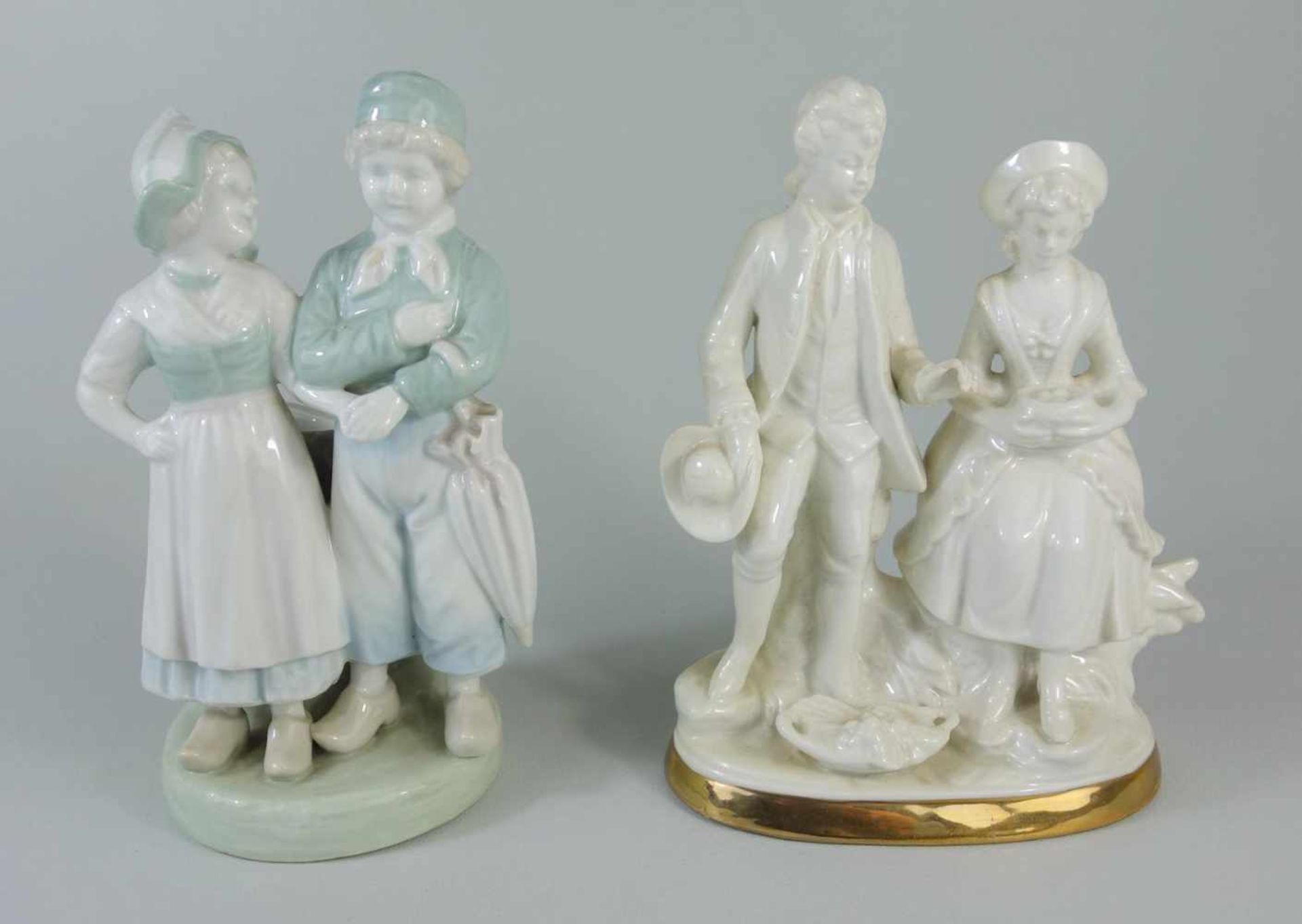 2 Figurenpaare, wohl Thür.ohne Herstellermarke, 1* Holländer- Paar / Vase, Form-Nr.2020 (?),
