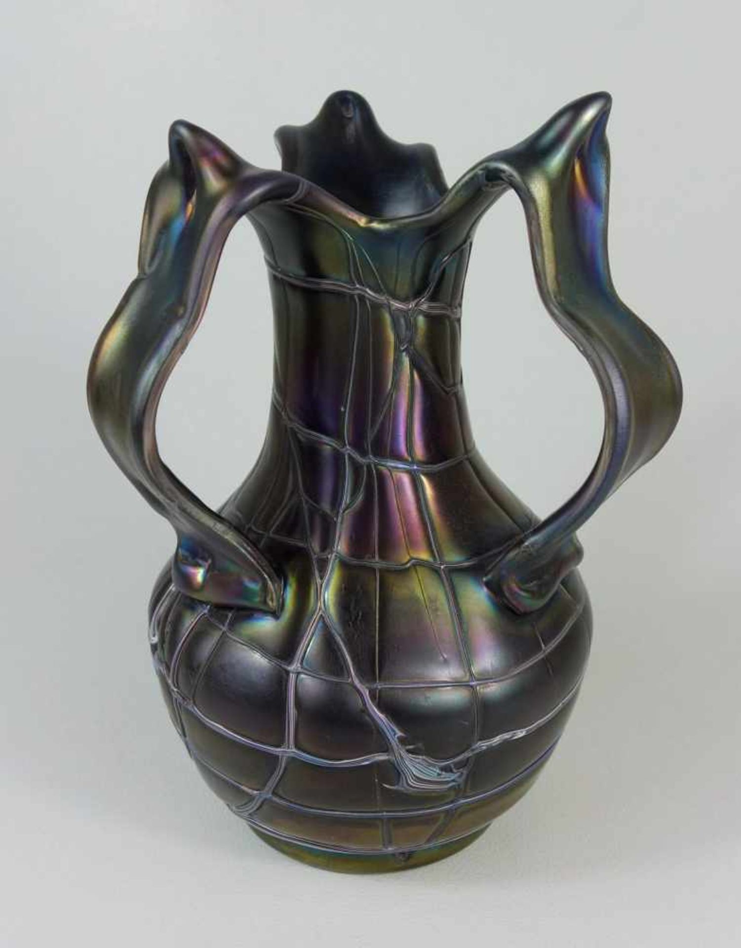 Jugendstil-Vase, Glasfabrik Elisabeth, Kosten bei Teplitz / Pallme-König, um 1900/1905farbloses - Bild 3 aus 4