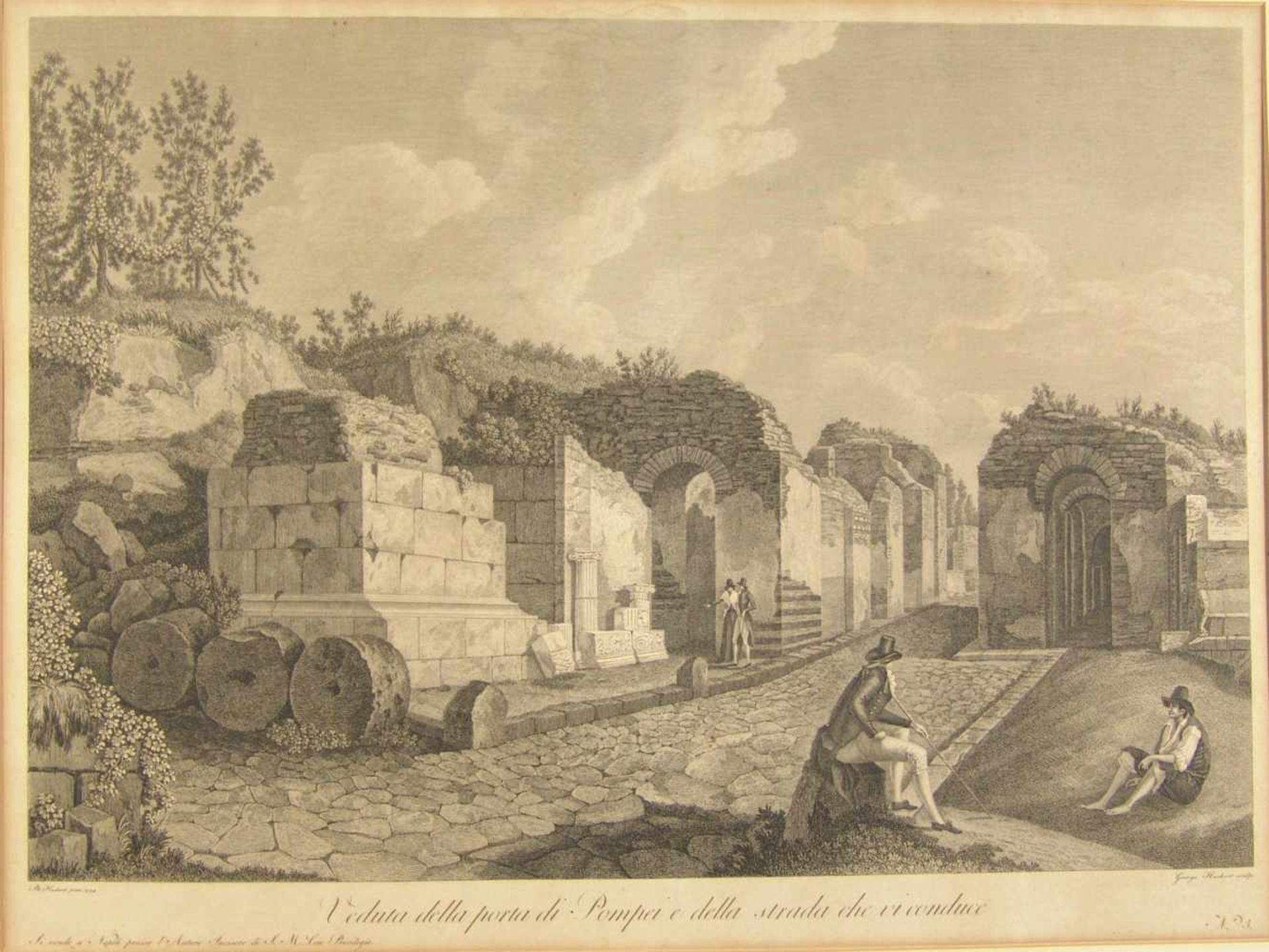 Hackert, Jakob Pilipp (1737 - 1807) / Hackert, Georg Abraham (1755 - 1805) "Veduta della Porta di