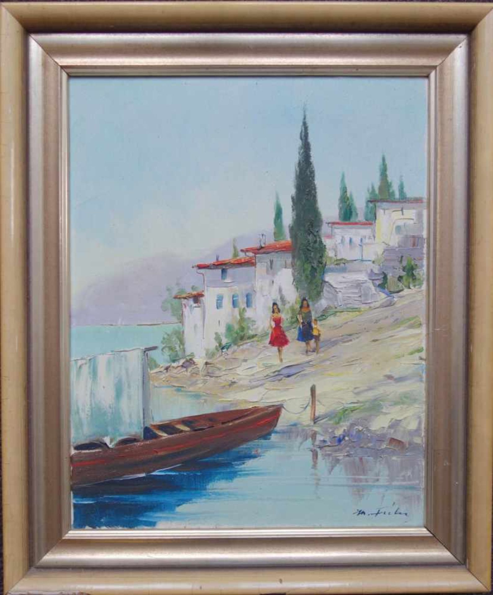 Feiler, Manfred, "Bellagio" 1925 Plauen; Öl/Lwd., signiert, rückseitig bezeichnet, 50*40cm,