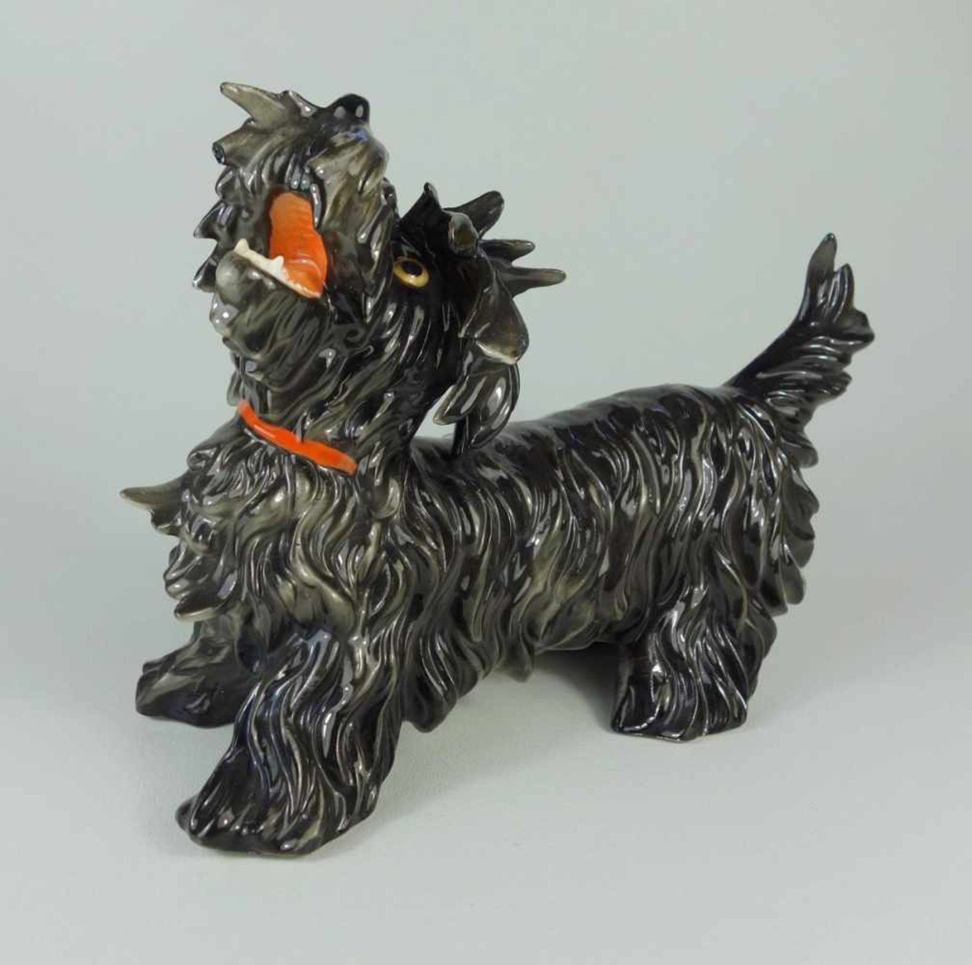 Hund, Scottish Terrier, Unterweißbach, 50er JahreModell-Nr.9376, vollplastische Darstellung eines