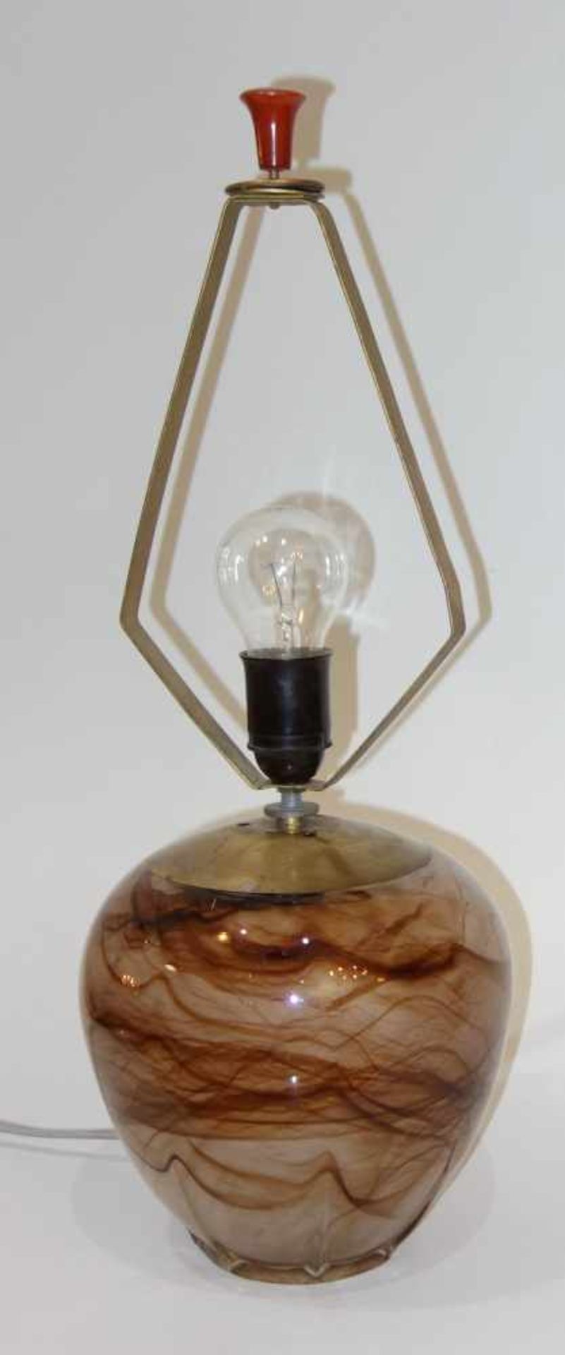 Tischlampe, 30/40er JahreGlaskorpus, ohne Schirm, Gesamt-H. 51,5cm, Elektrifizierung n.gepr.