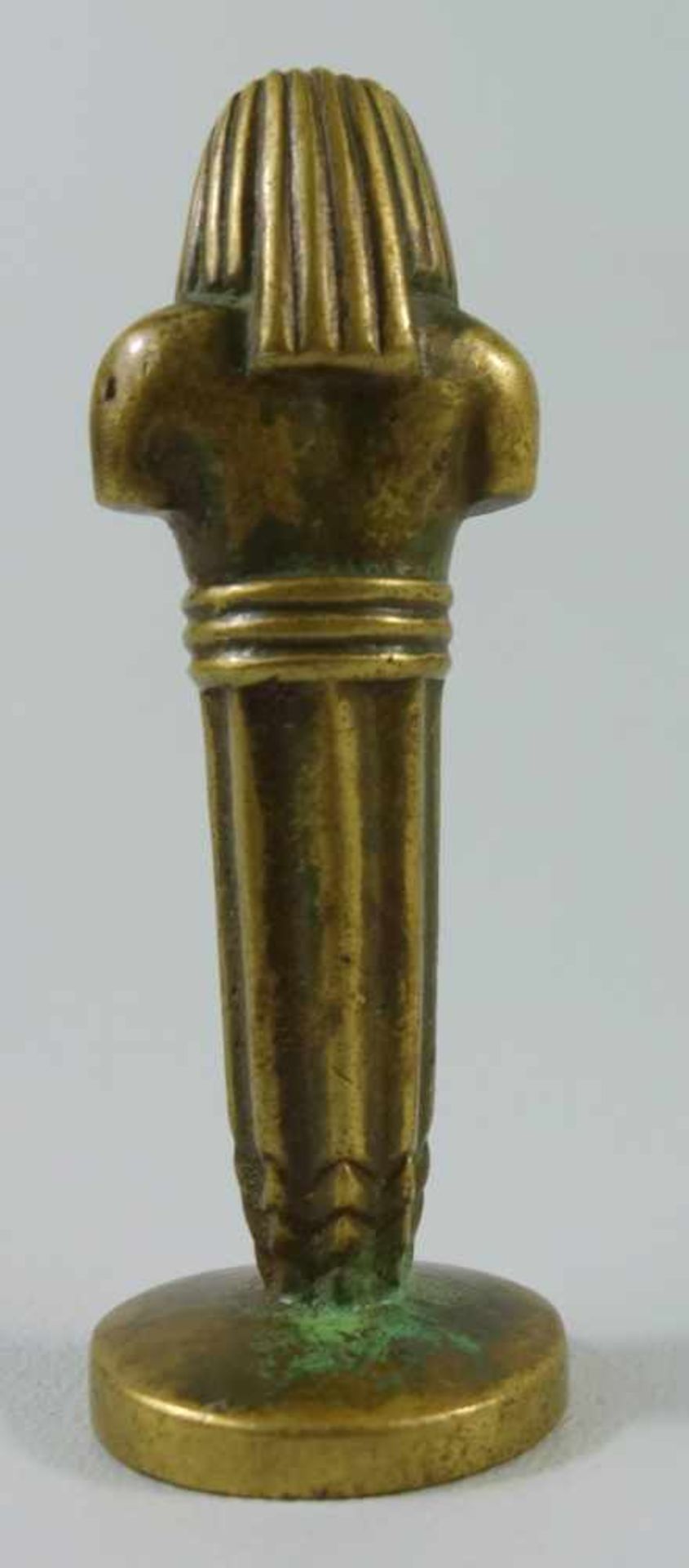 Petschaft Pharao, um 1920Bronze, Unterseite ohne Gravur, H.8cm - Bild 3 aus 3