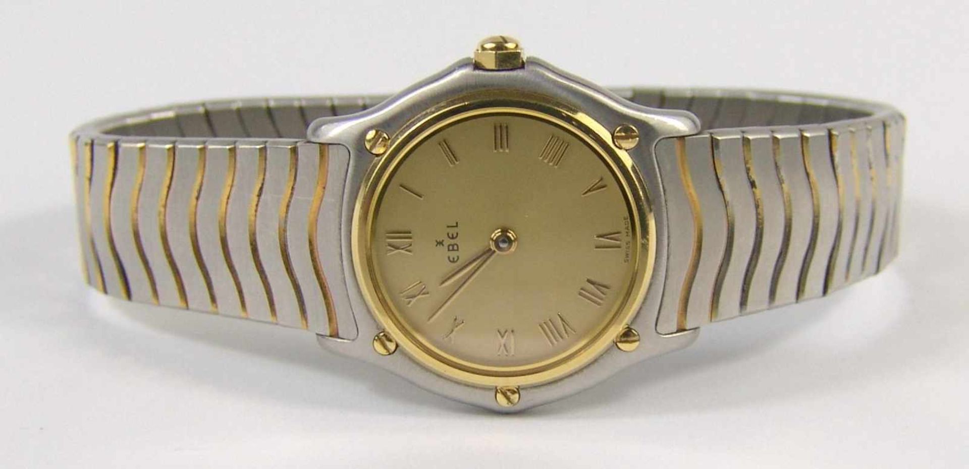 Damenarmbanduhr Ebel Sport ClassicStahl/ Gold, Ref. 1090121, goldfarbenes Zifferblatt, röm