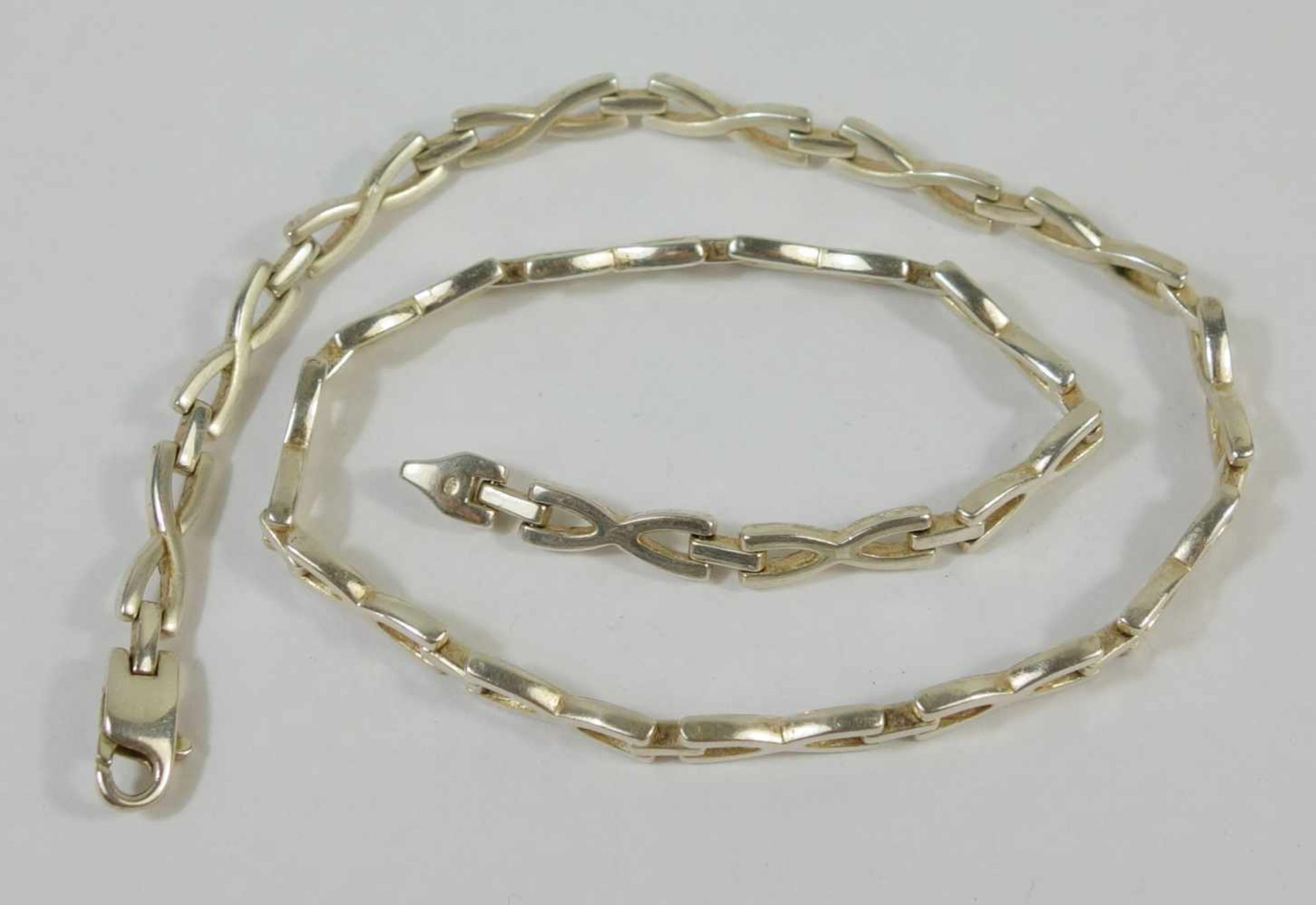 Collier, 925er Silber Gew.40,98g, Karabinerschließe, L.45cm