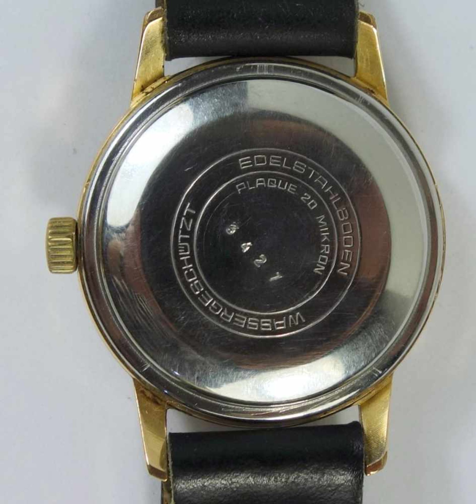 Herrrenuhr Glashütte Automatic und Damenuhr vergoldetes Gehäuse, D.33mm, Automatikwerk, läuft an, - Image 4 of 5