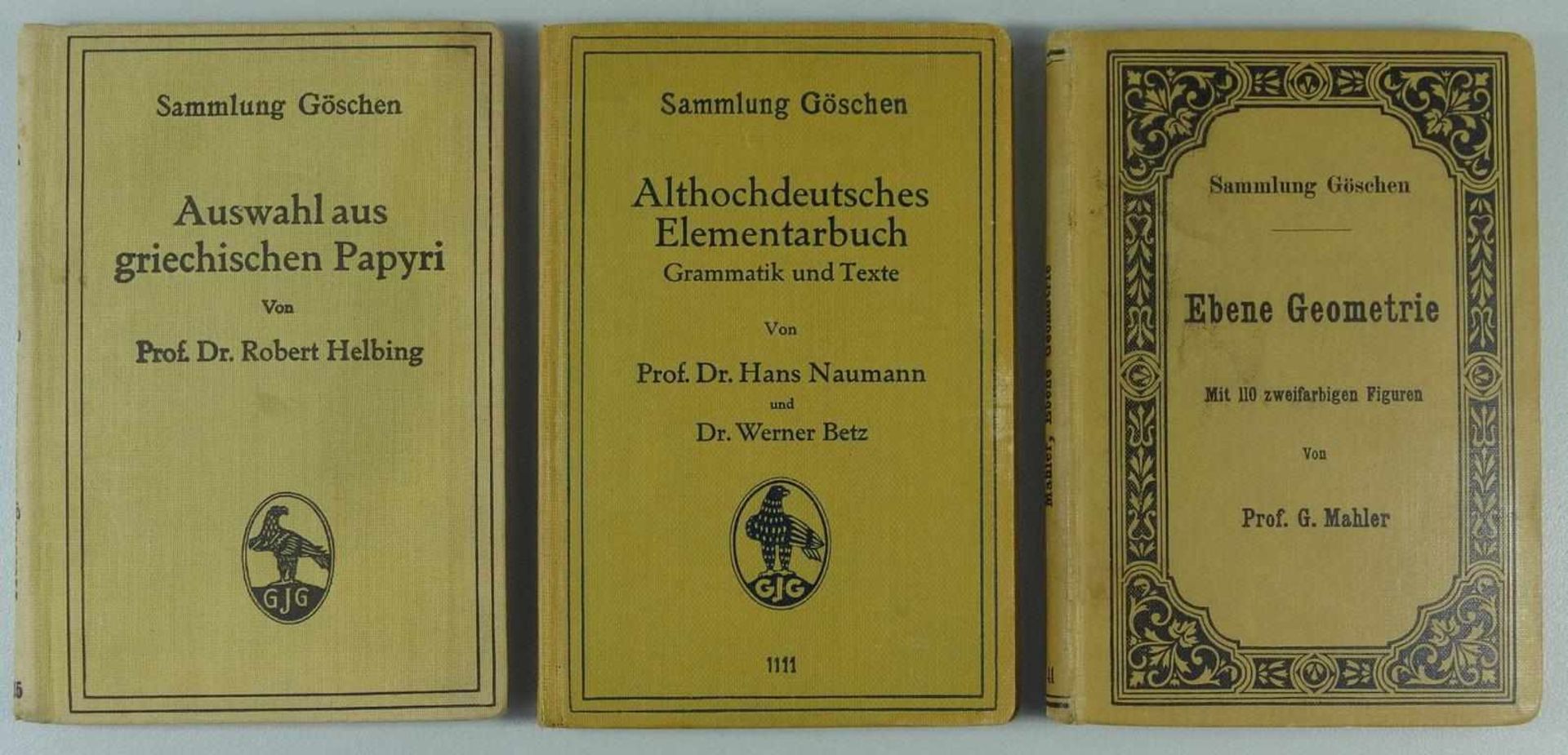 3 Bände aus der Sammlung Göschen, Anfang 20.Jh.Göschen´sche Verlagsbuchhandlung, Leipzig; Ebene