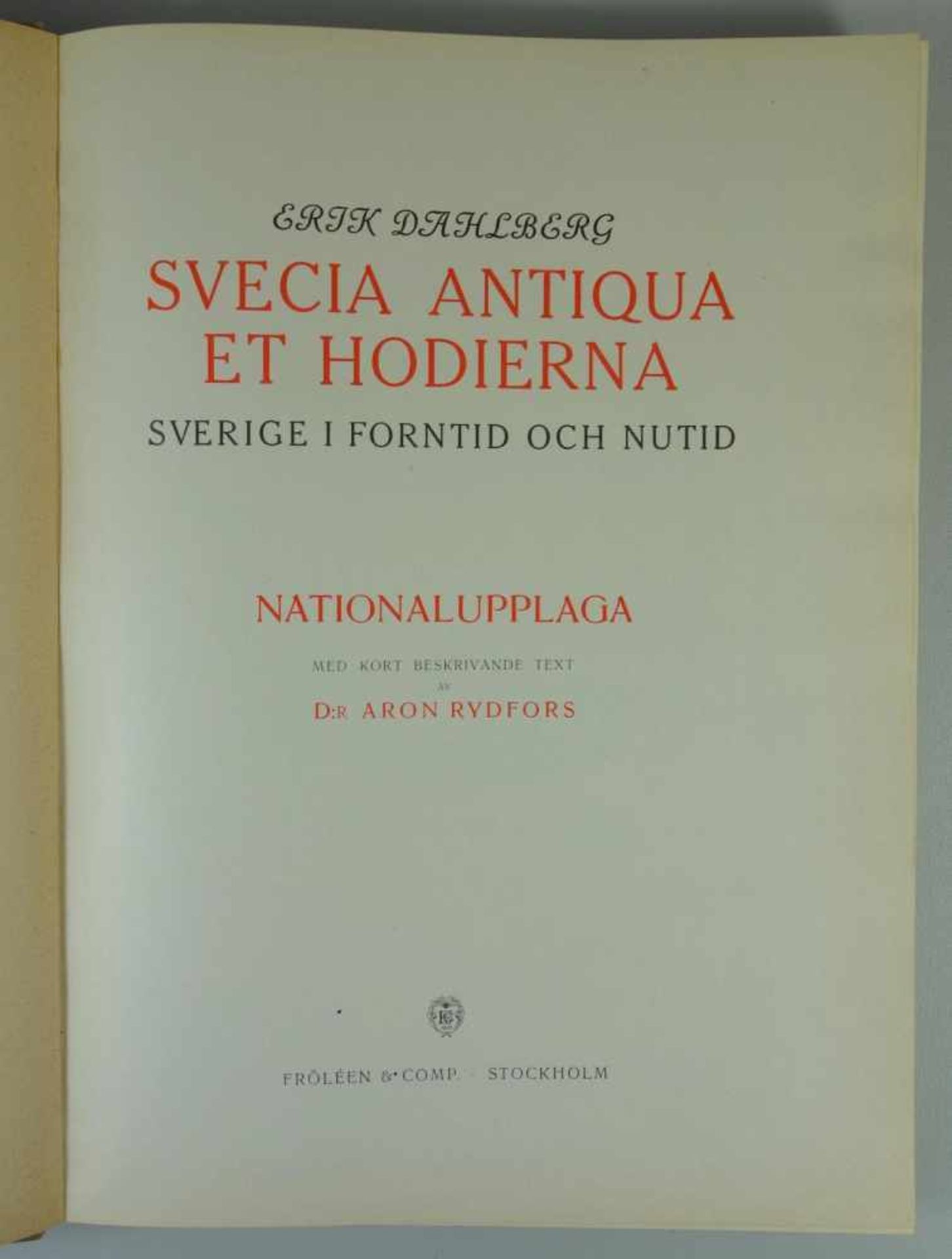 Svecia Antiqua et Hodierna,Sverige i forntid och Nutid, 1924Erik Dahlberg, Fröléen & Comp. - Bild 2 aus 2