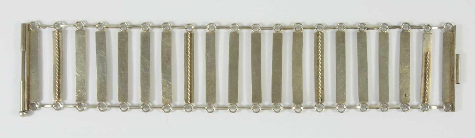 Armband, Walter Rönsch / Eibau attr., 900er Silber Gew.25,30g, Stabglieder, unterschiedl.