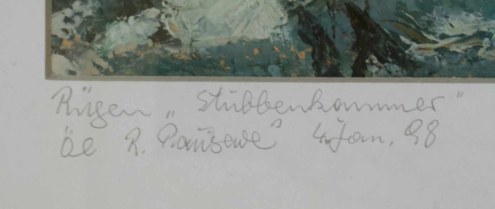 undeutlich signiert, Stubbenkammer auf Rügen im Winter, 1998Öl, ca.37*28cm (Ausschnitt), auf - Bild 2 aus 2