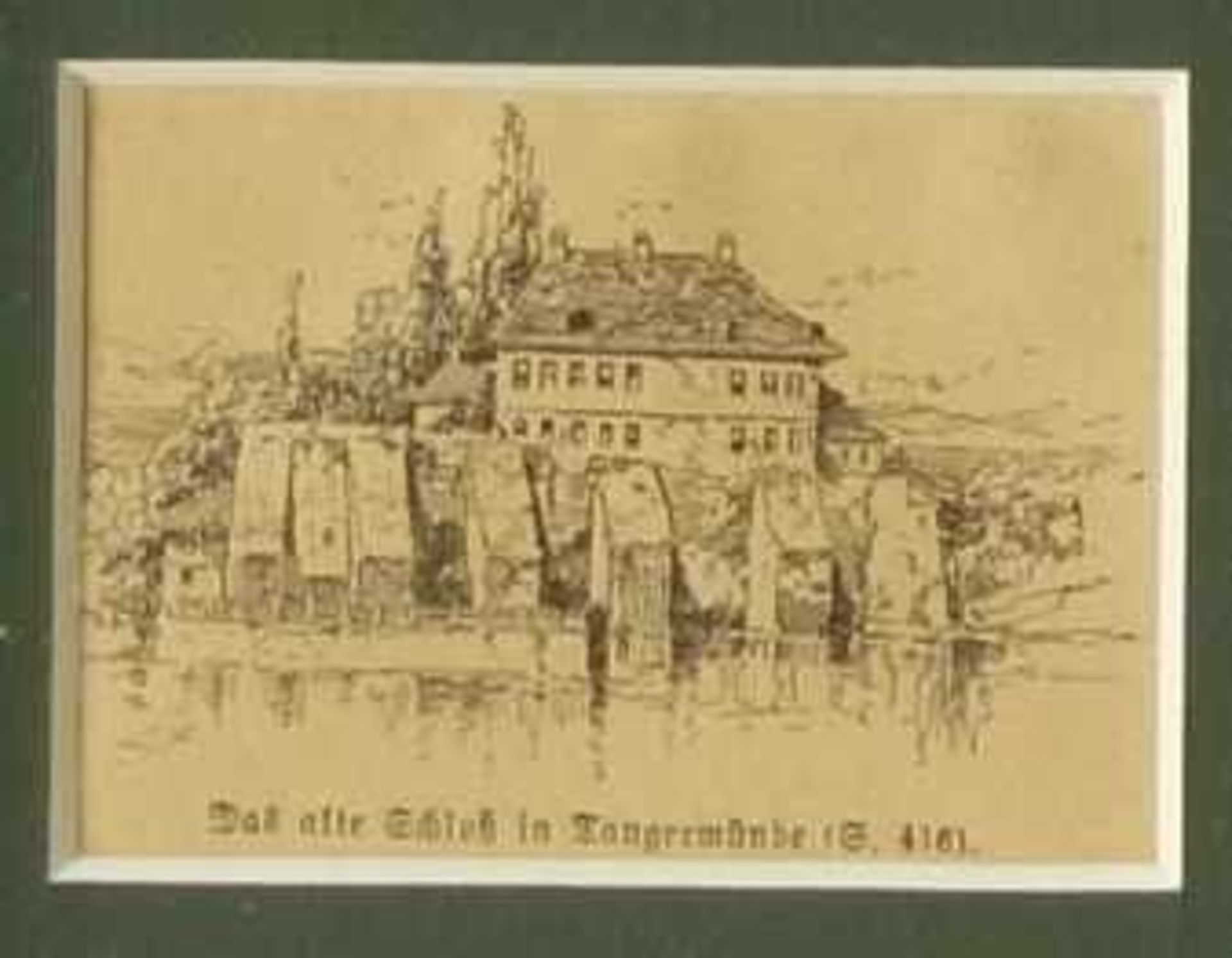 gerahmte Stahlstiche, Motive aus Tangermünde, um 1900verschiedene Stadtansichten, in Passepartout - Bild 4 aus 4