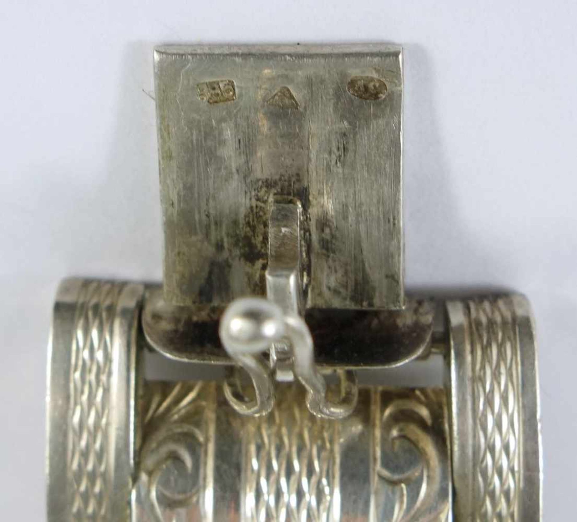 Armband, Art Déco, 835er Silber, Tschechoslowakei, 1929-1942Gew.32,71g, leicht gebogene Glieder, - Bild 2 aus 3